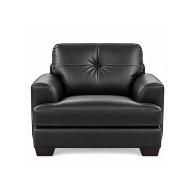 Canadian-made Wilson Leather Sofa Chair in Black