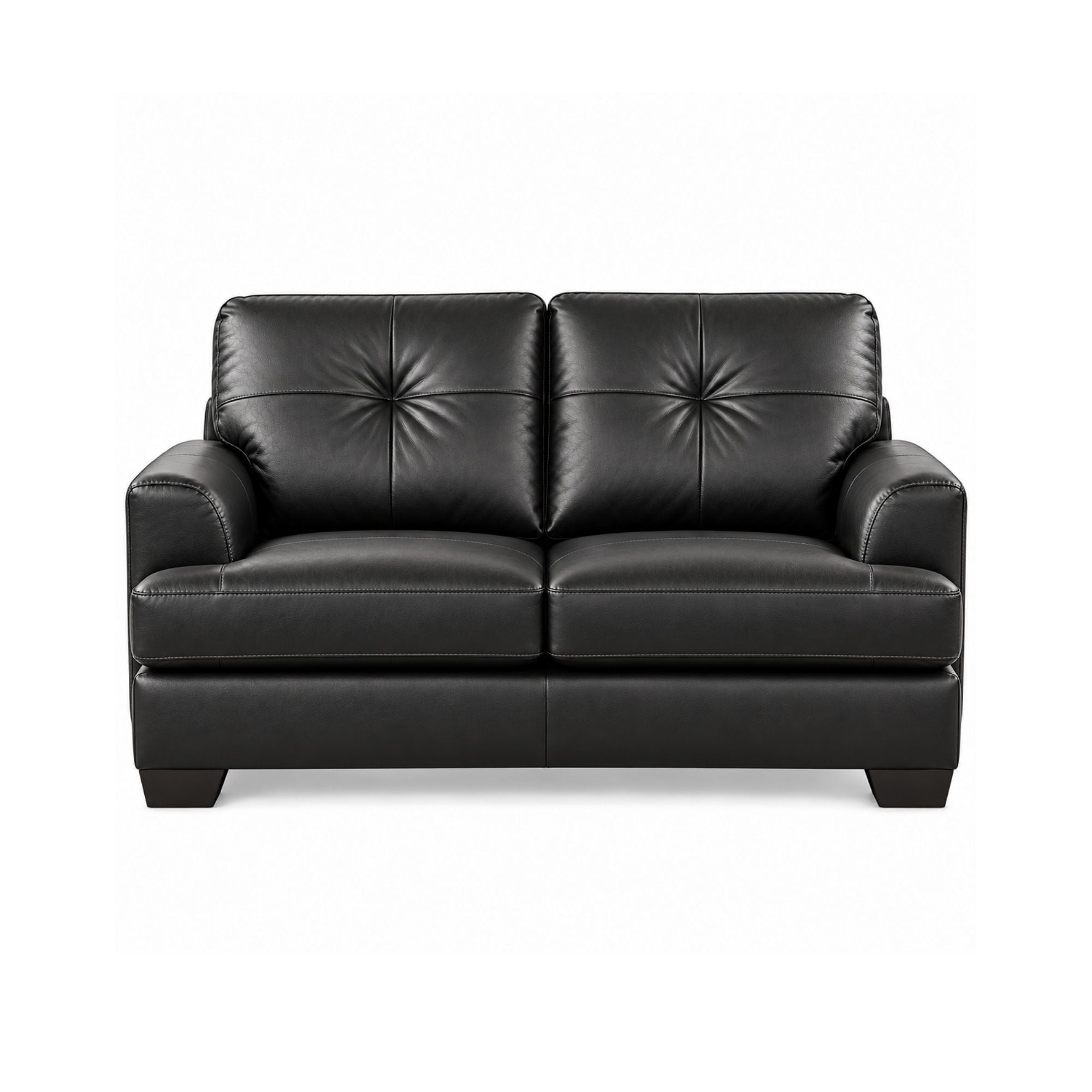 Canadian-made Wilson Leather Sofa Set in Black