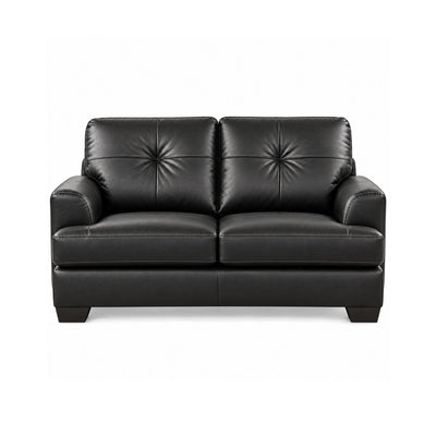 Canadian-made Wilson Leather Loveseat in Black