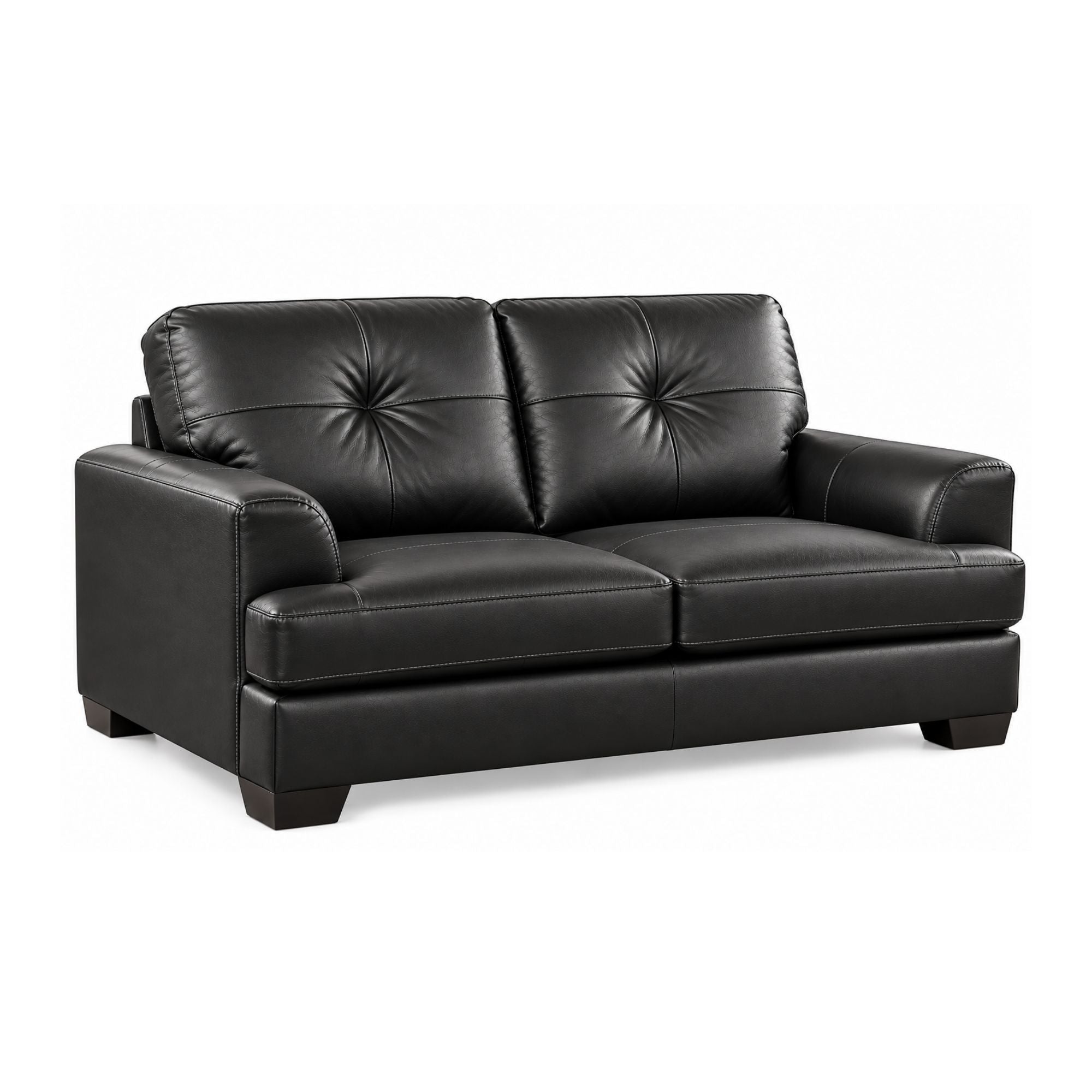 Canadian-made Wilson Leather Sofa Set in Black
