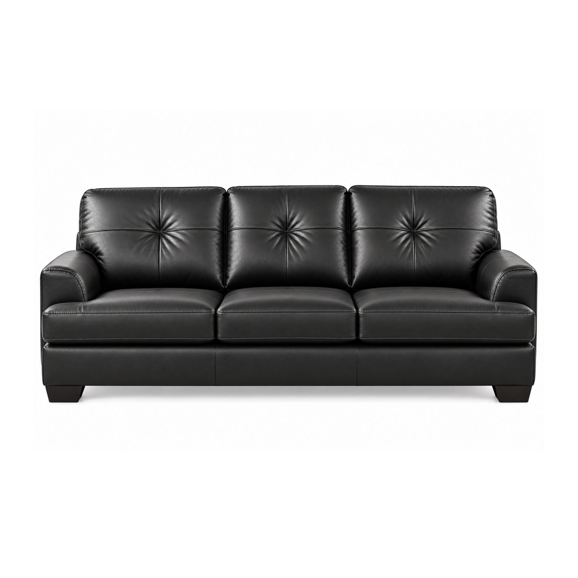 Canadian-made Wilson Leather Sofa in Black