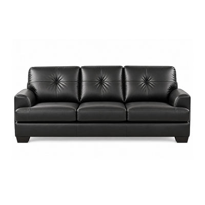 Canadian-made Wilson Leather Sofa in Black