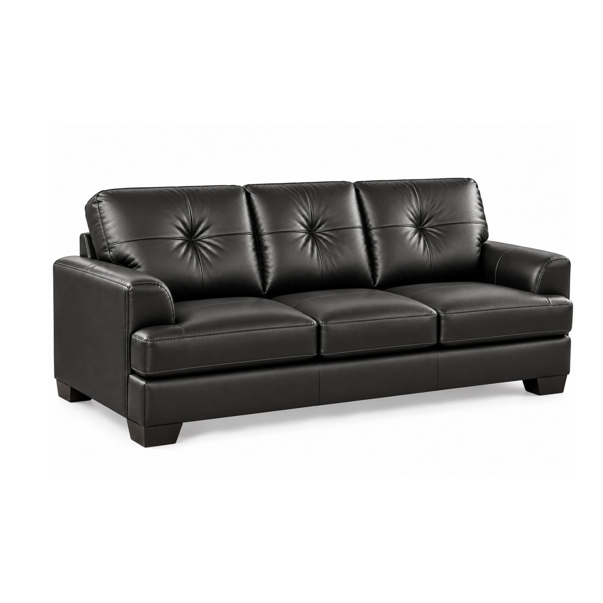 Canadian-made Wilson Leather Sofa in Black