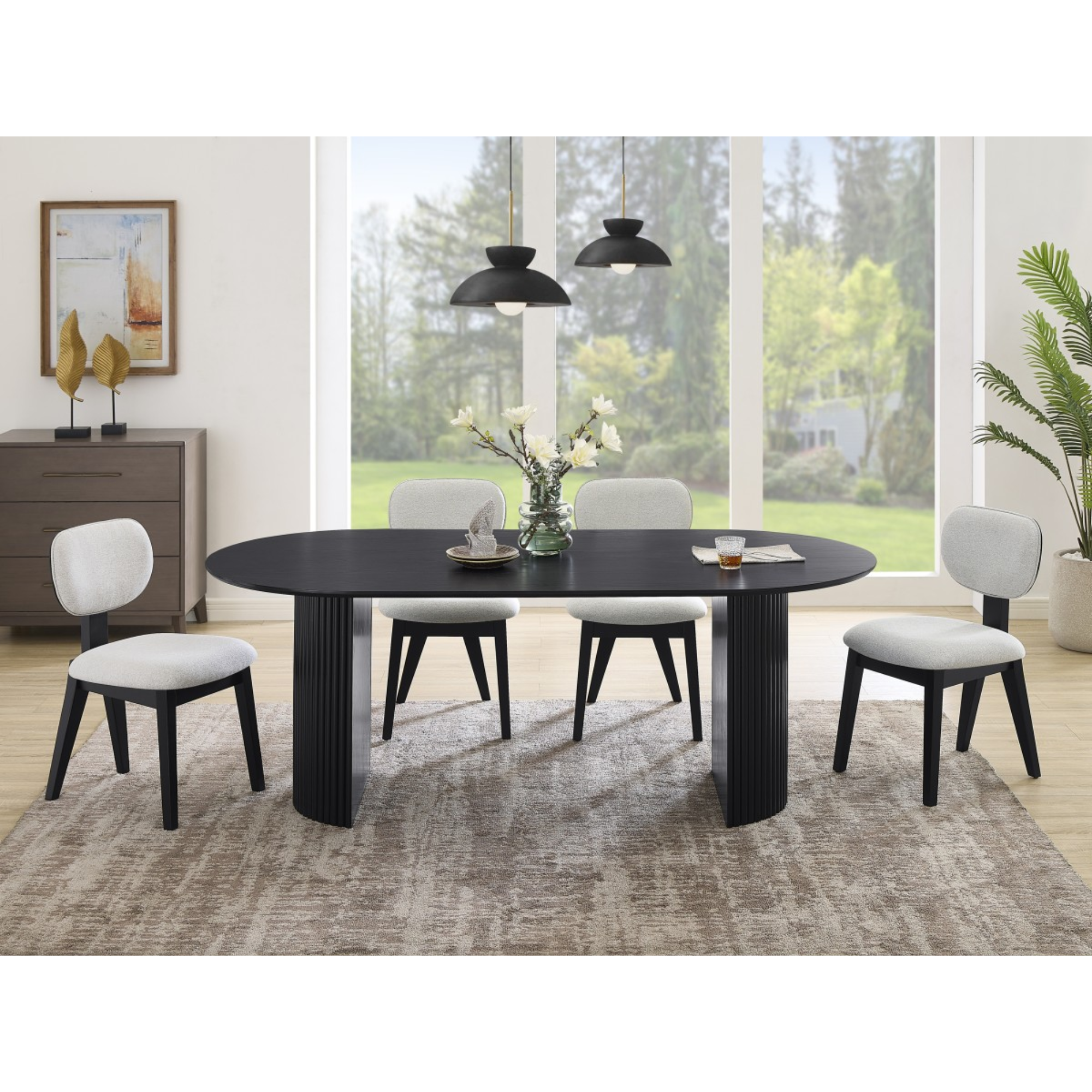 Terra 5 Piece Black Dining Set 416211.
