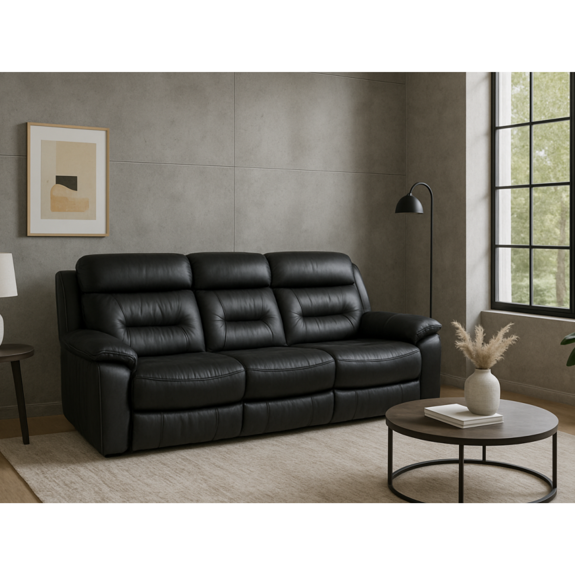 Recliner sofa in Black 434511.