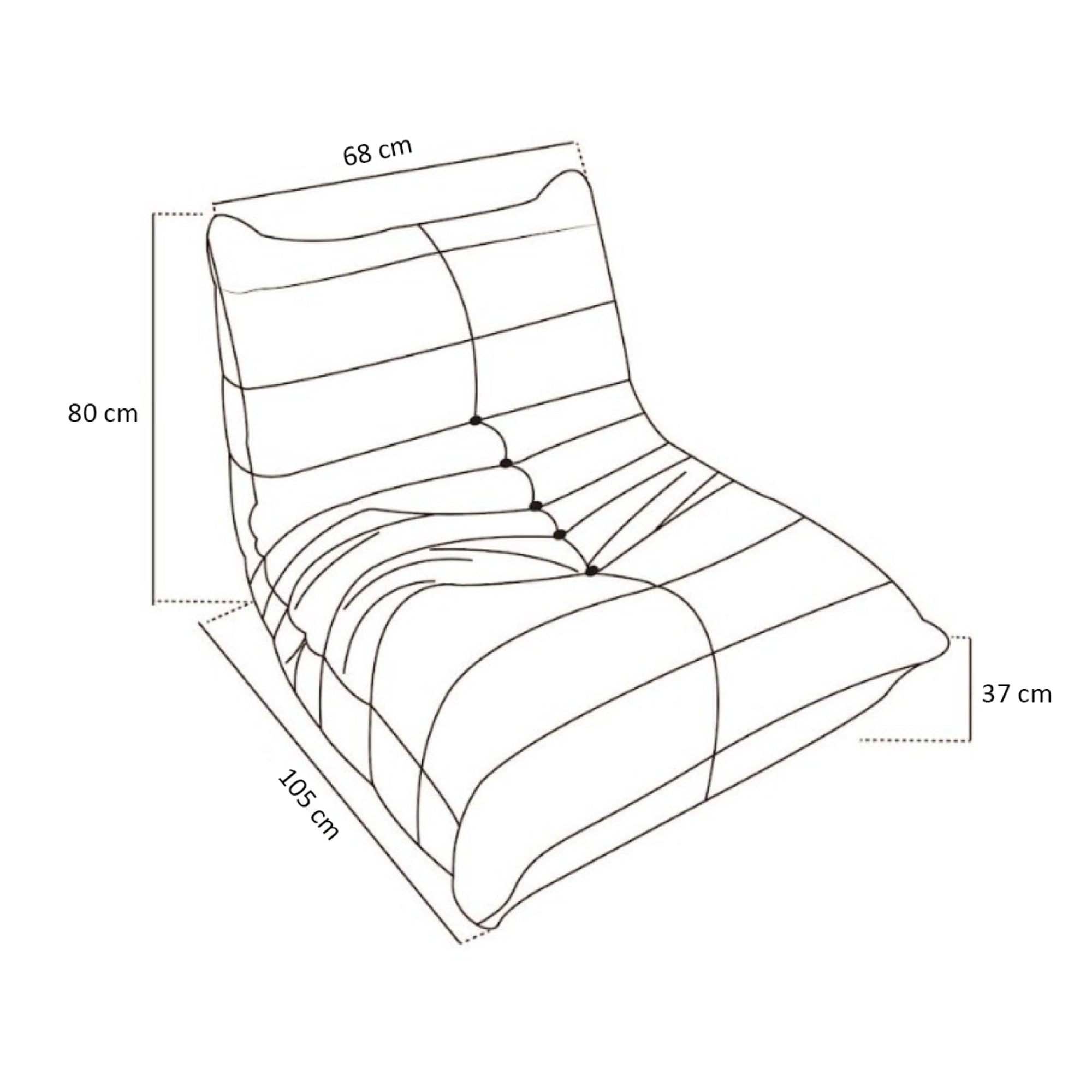 Armless Chair in Yellow 44025