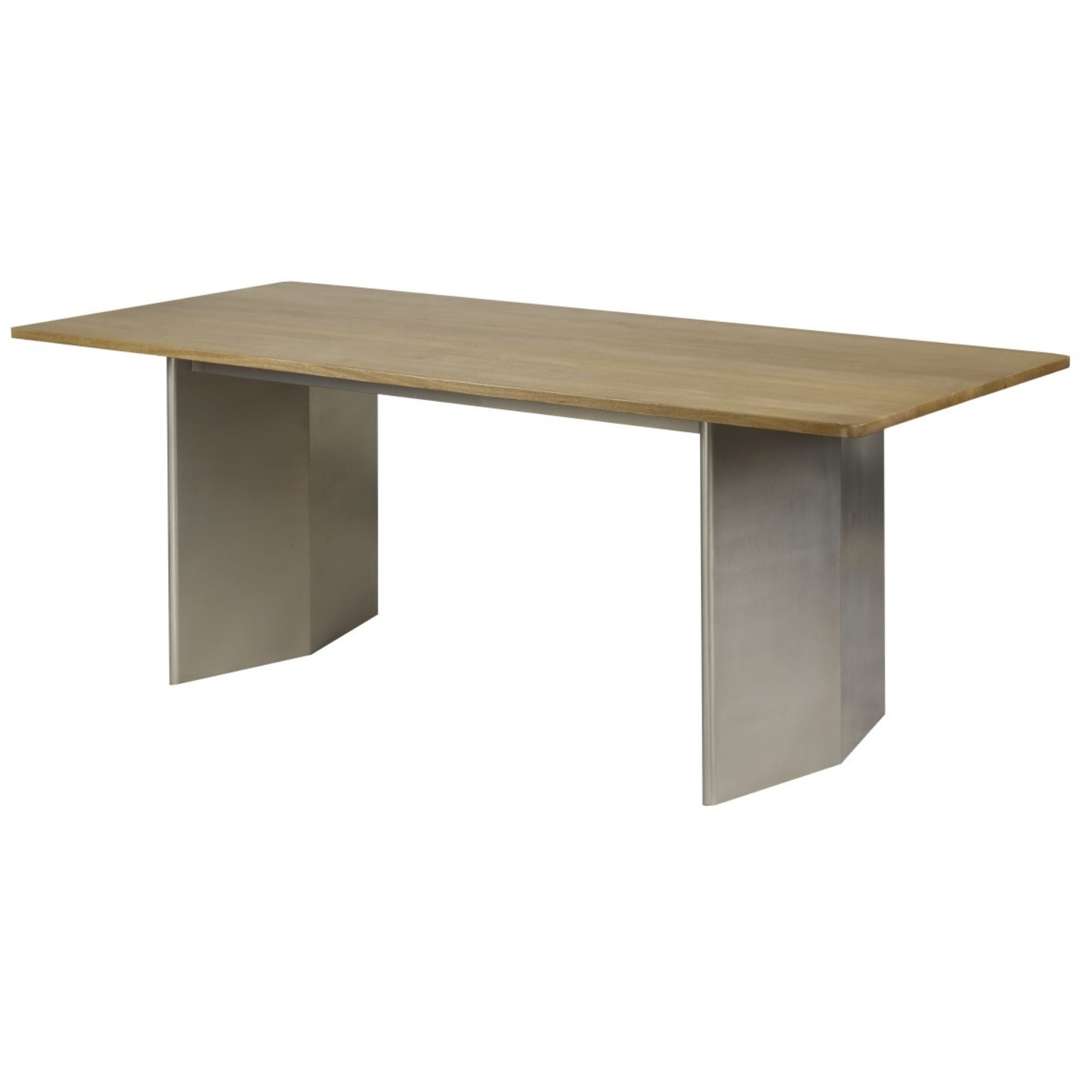 Booker Dining Table in Oak/Matte Chrome