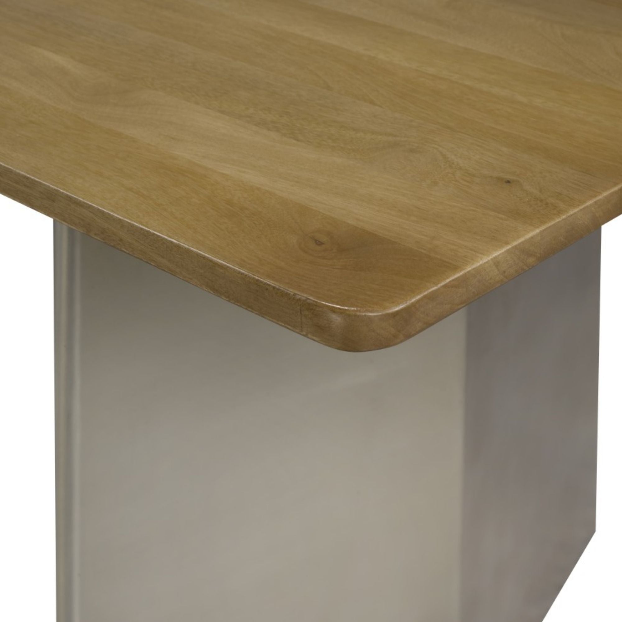 Booker Dining Table in Oak/Matte Chrome