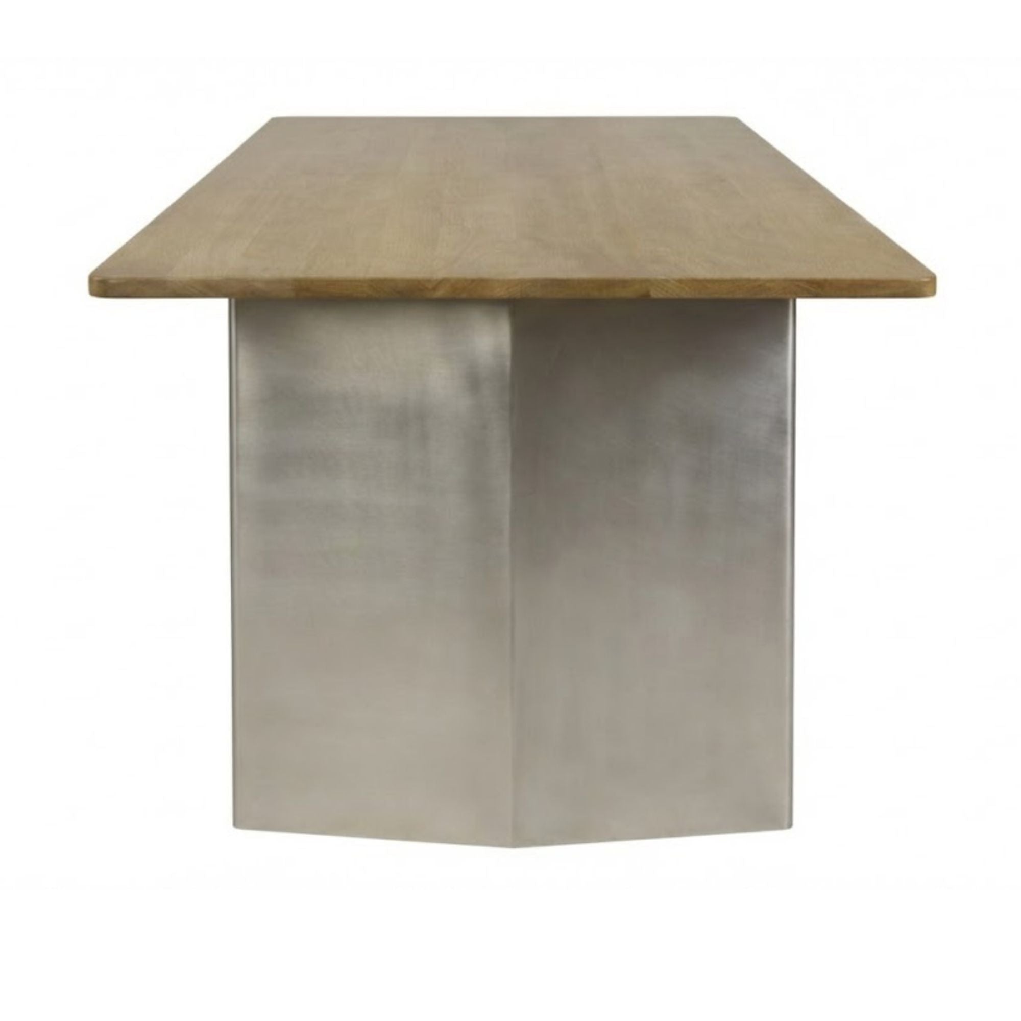 Booker Dining Table in Oak/Matte Chrome