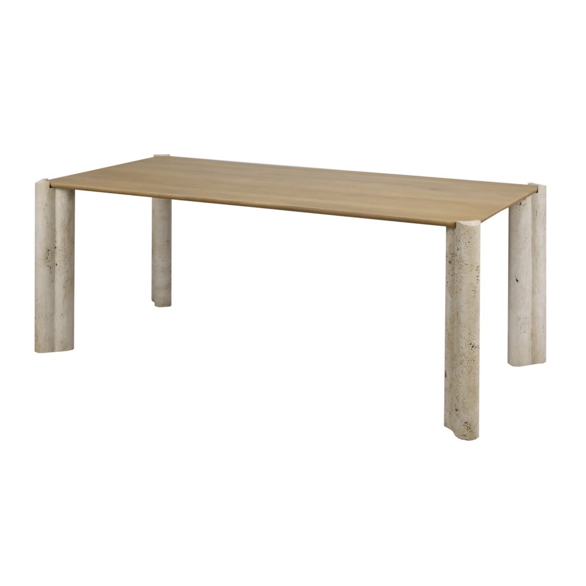 Brassex Myra dining table in oak wood with a modern rectangular design and sturdy legs, perfect for contemporary dining rooms.