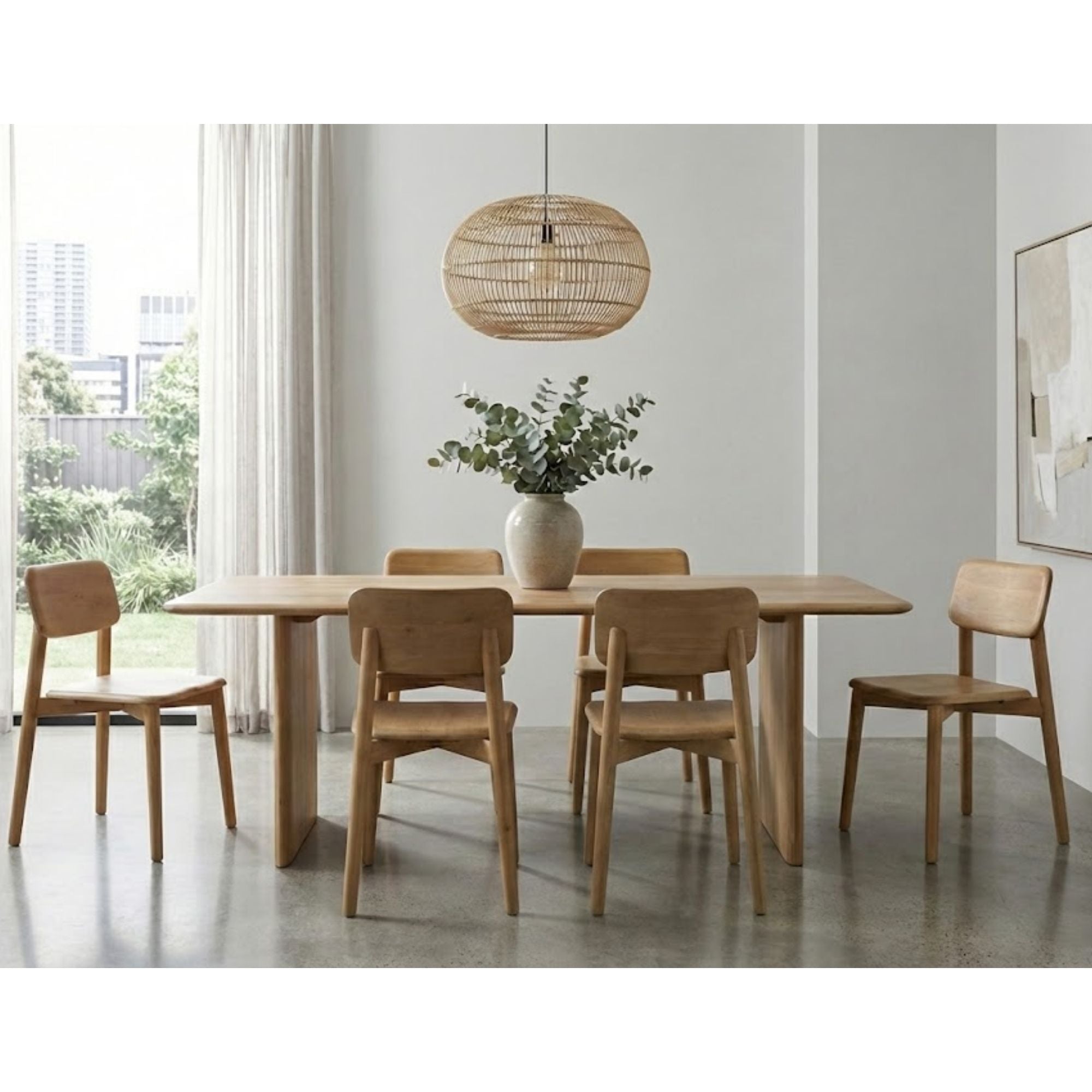 Vienna Wood Dining Table in White Wash | CastleUp Experience Centre Online Furniture