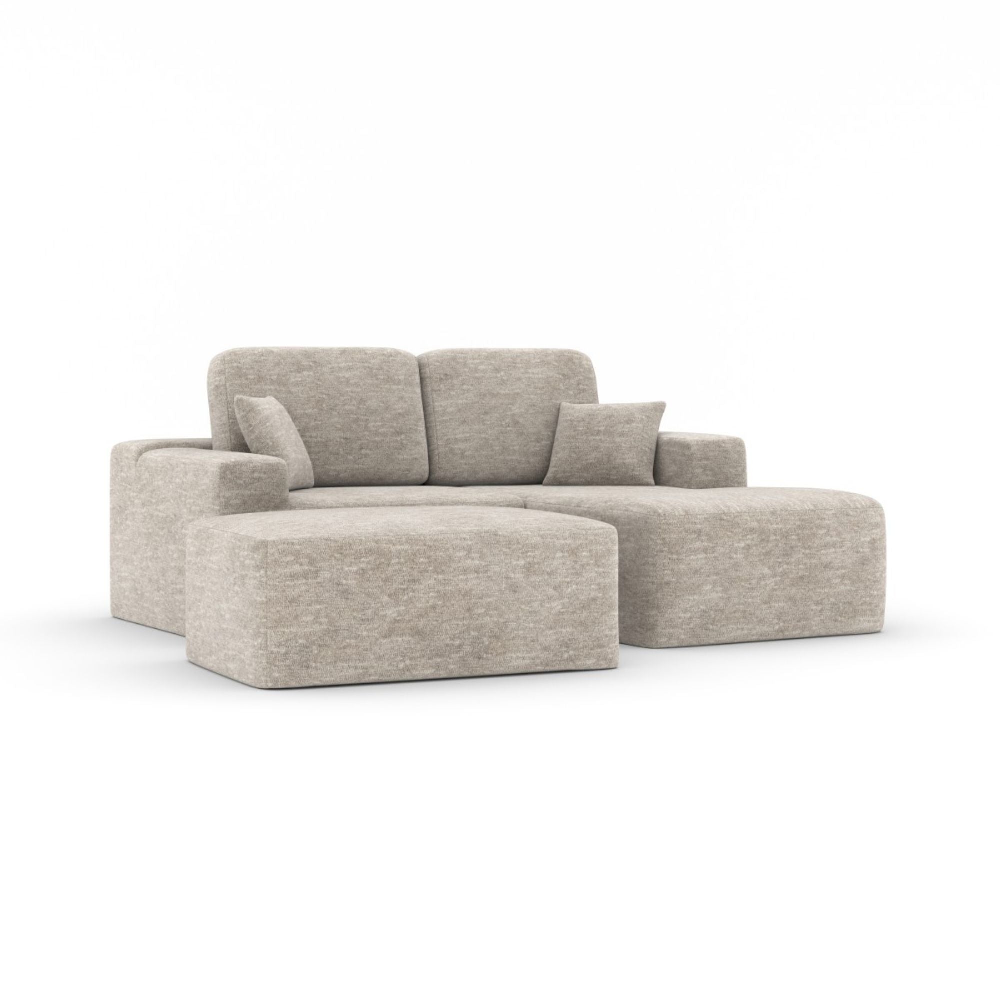 Sectional W/Ottoman in Beige 443202