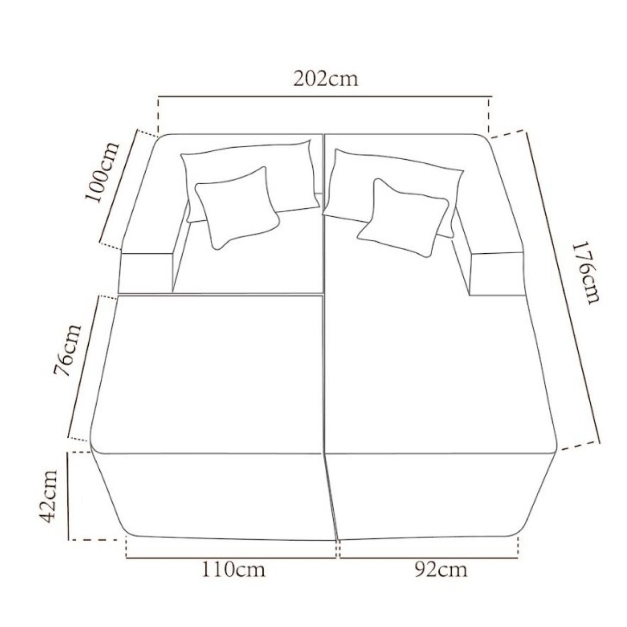 Sectional W/Ottoman in Beige 443202