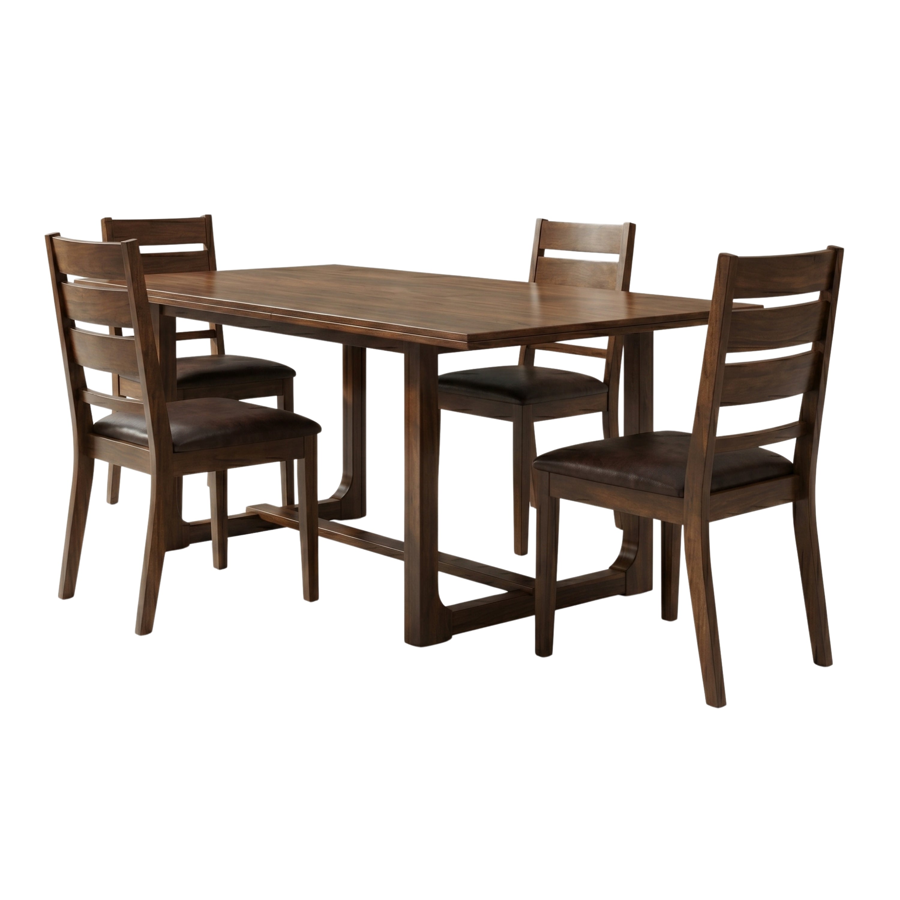 Westbrook 5-Piece Extendable Dining Set in Warm Brown