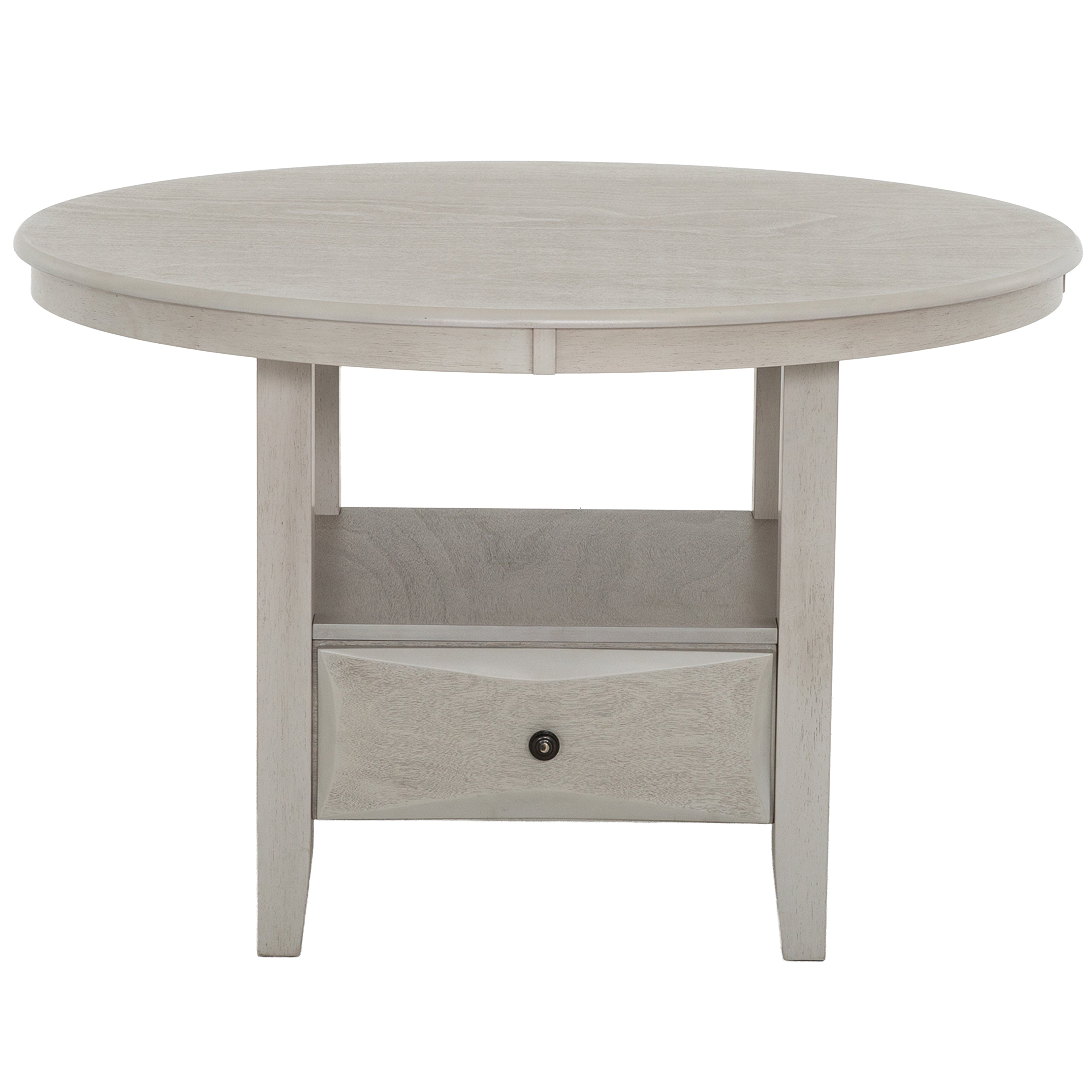 Vista 5-Piece Round Pedestal Dining Set in Grey