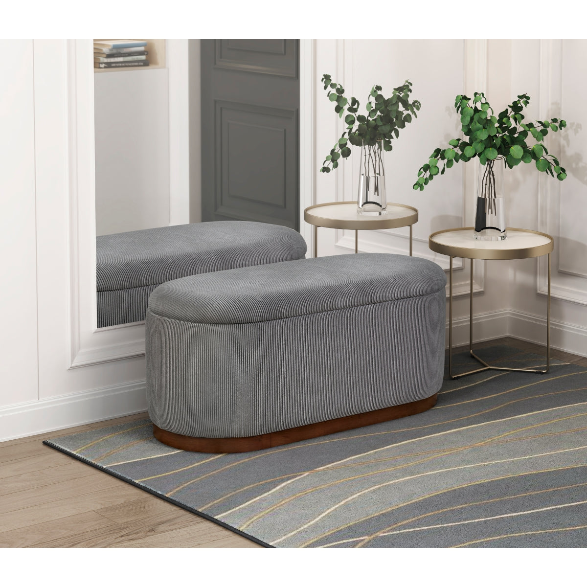 Nell Collection Lift Top Storage Bench in Grey | CastleUp Experience Centre Online Furniture