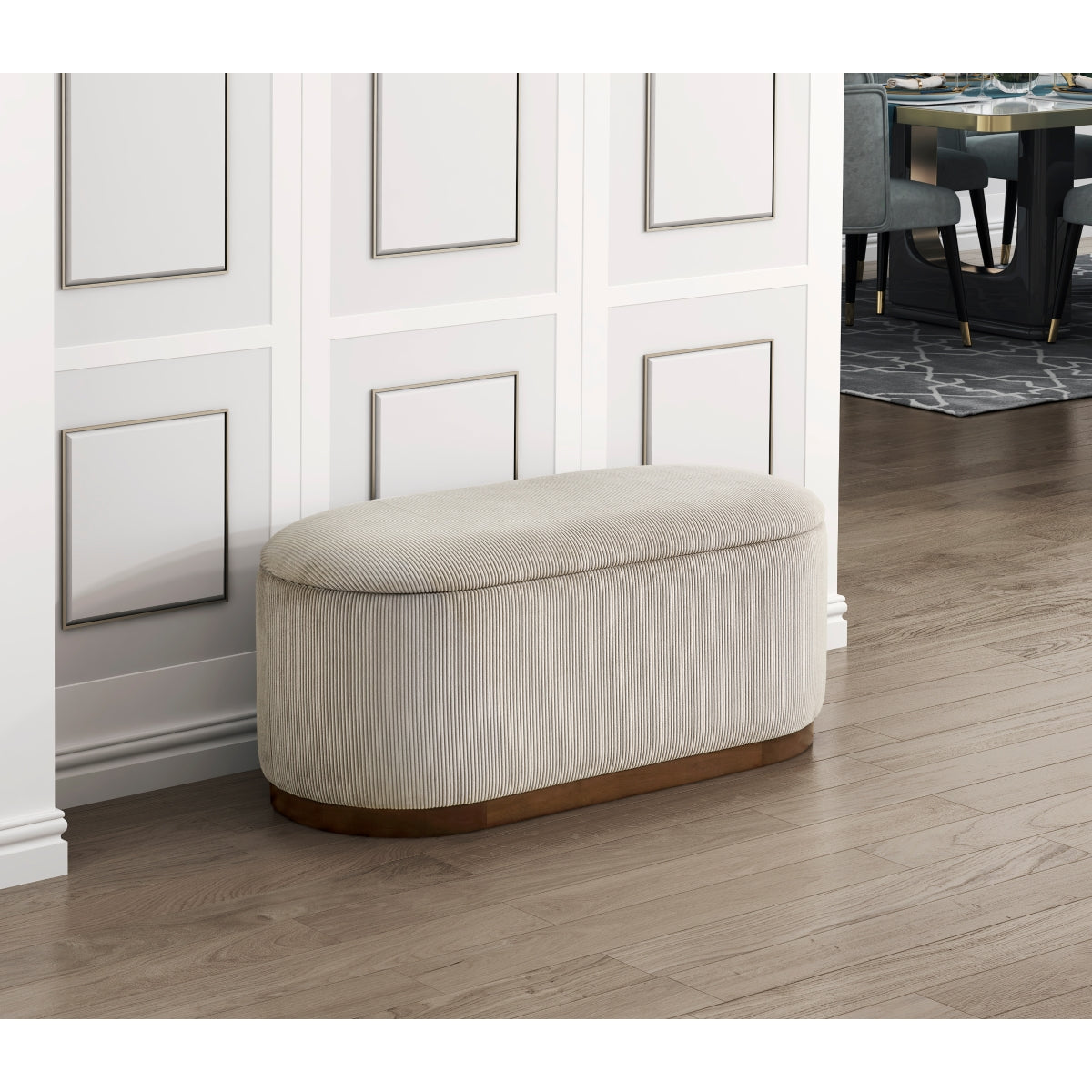 Nell Collection Lift Top Storage Bench in Taupe | CastleUp Experience Centre Online Furniture