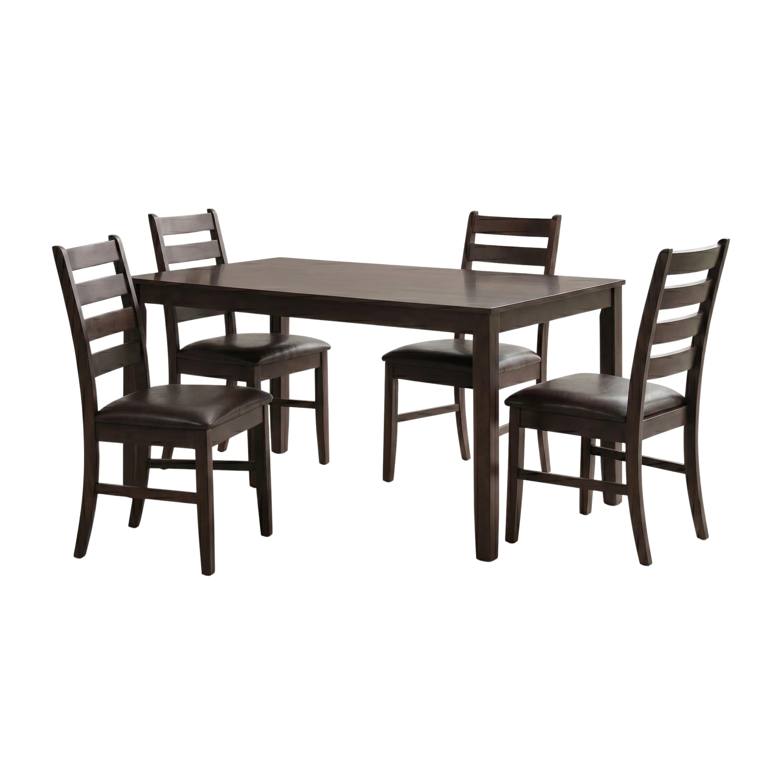 Bramwell 5-Piece Rectangular Dining Set in Dark Brown
