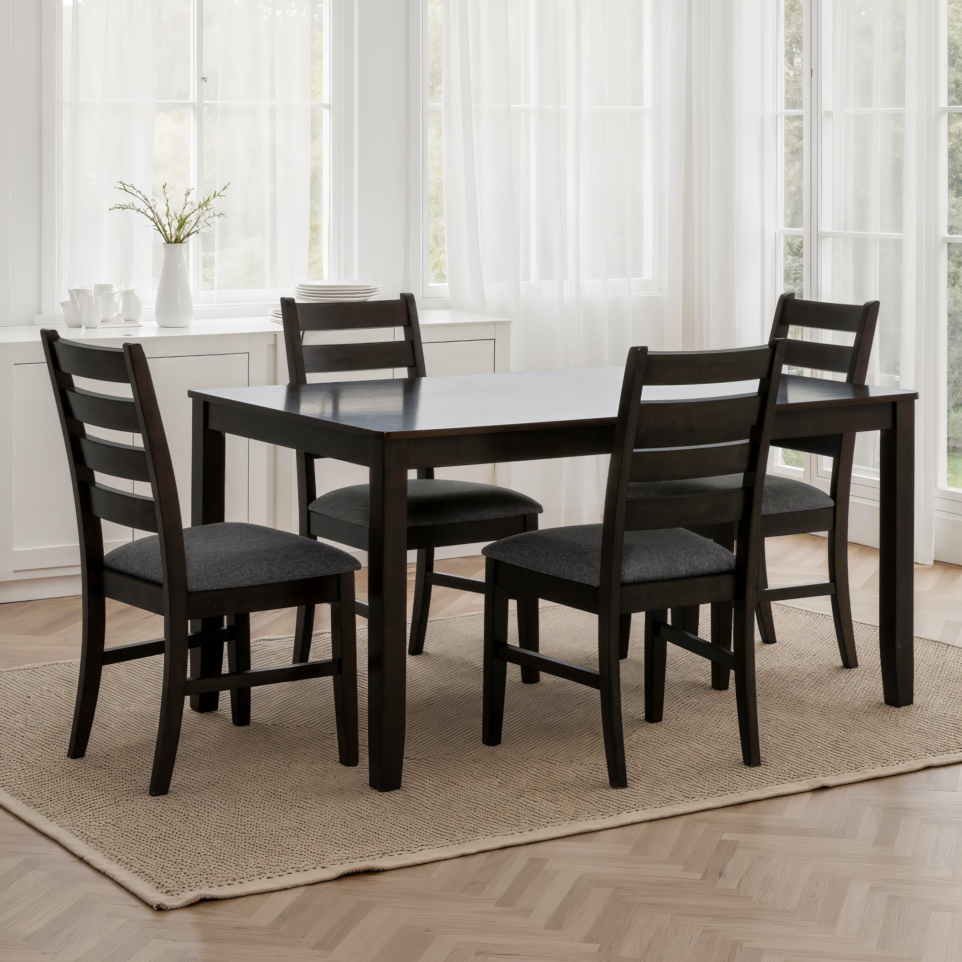 Easton 5-Piece Dining Set in Espresso