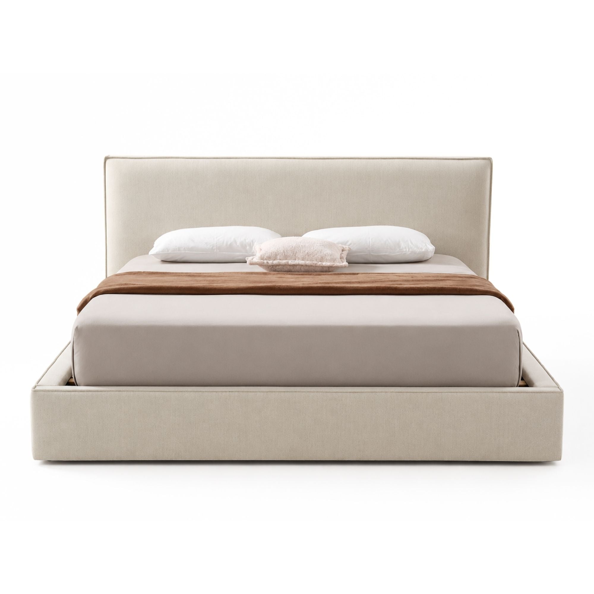 Elara Upholstered Storage Bed Beige