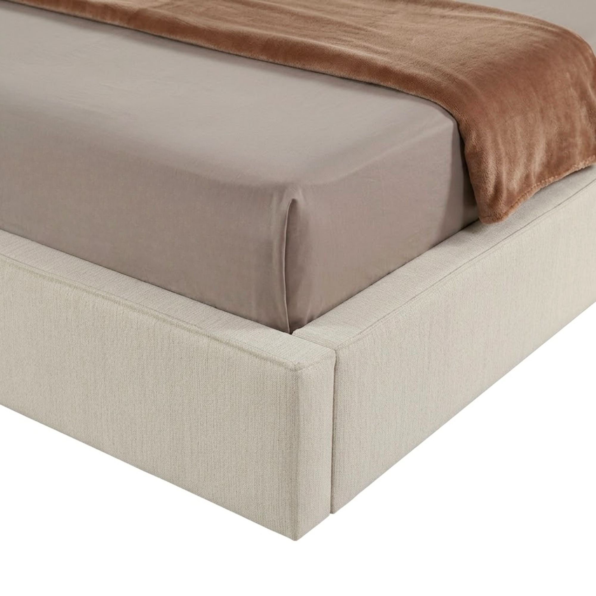 Elara Upholstered Storage Bed Beige