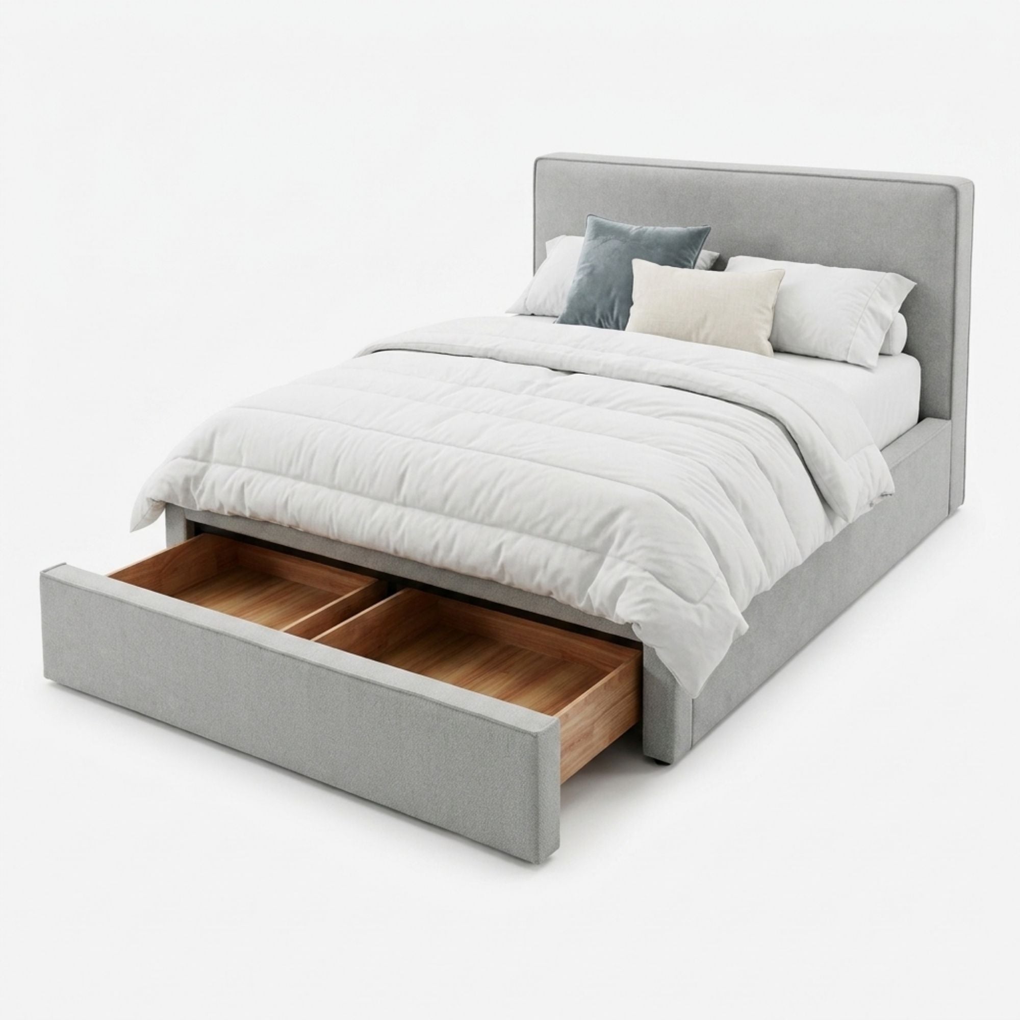 Elara Upholstered Storage Bed Grey