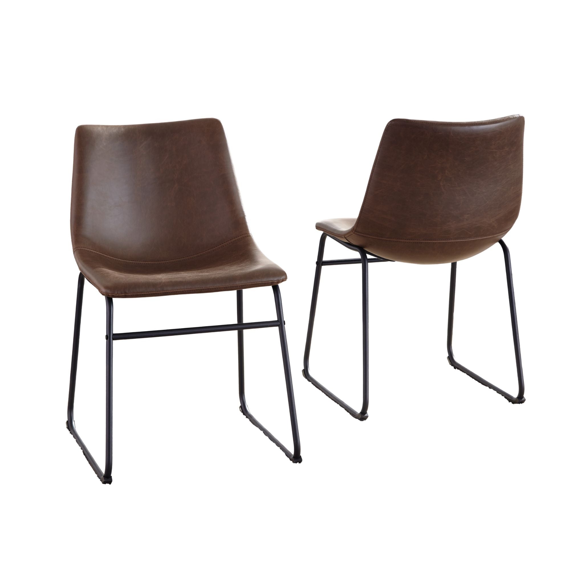 Set of two brown Centiar UPH Dining Chairs by Signature Ashley, showcasing sleek modern design and comfortable upholstered seats.