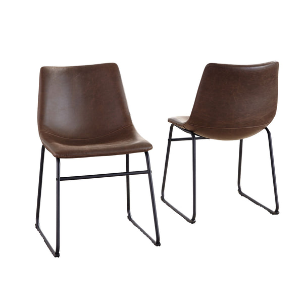 Set of two brown Centiar UPH Dining Chairs by Signature Ashley, showcasing sleek modern design and comfortable upholstered seats.