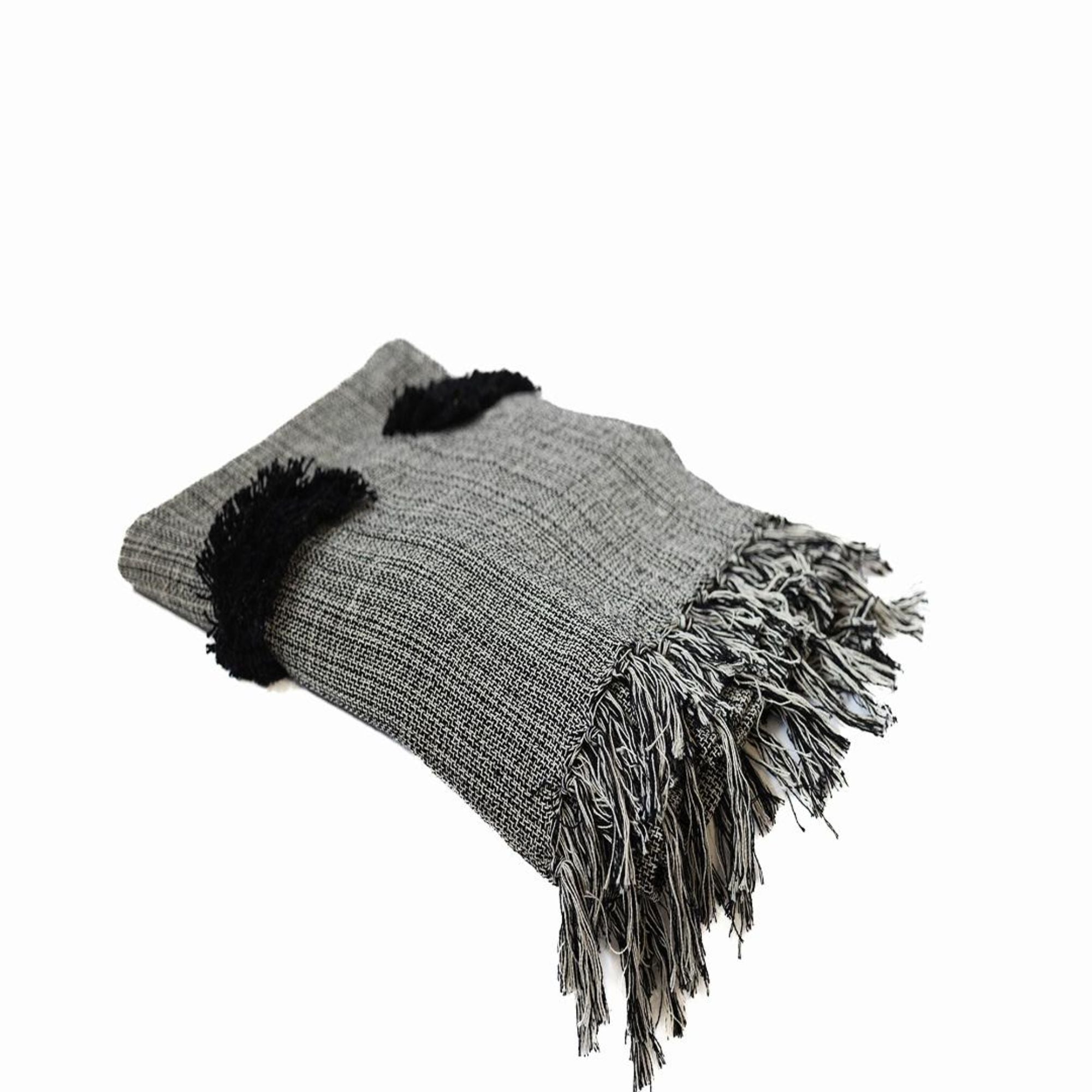 Throw With Fringe in Black | CastleUp Experience Centre Online Furniture