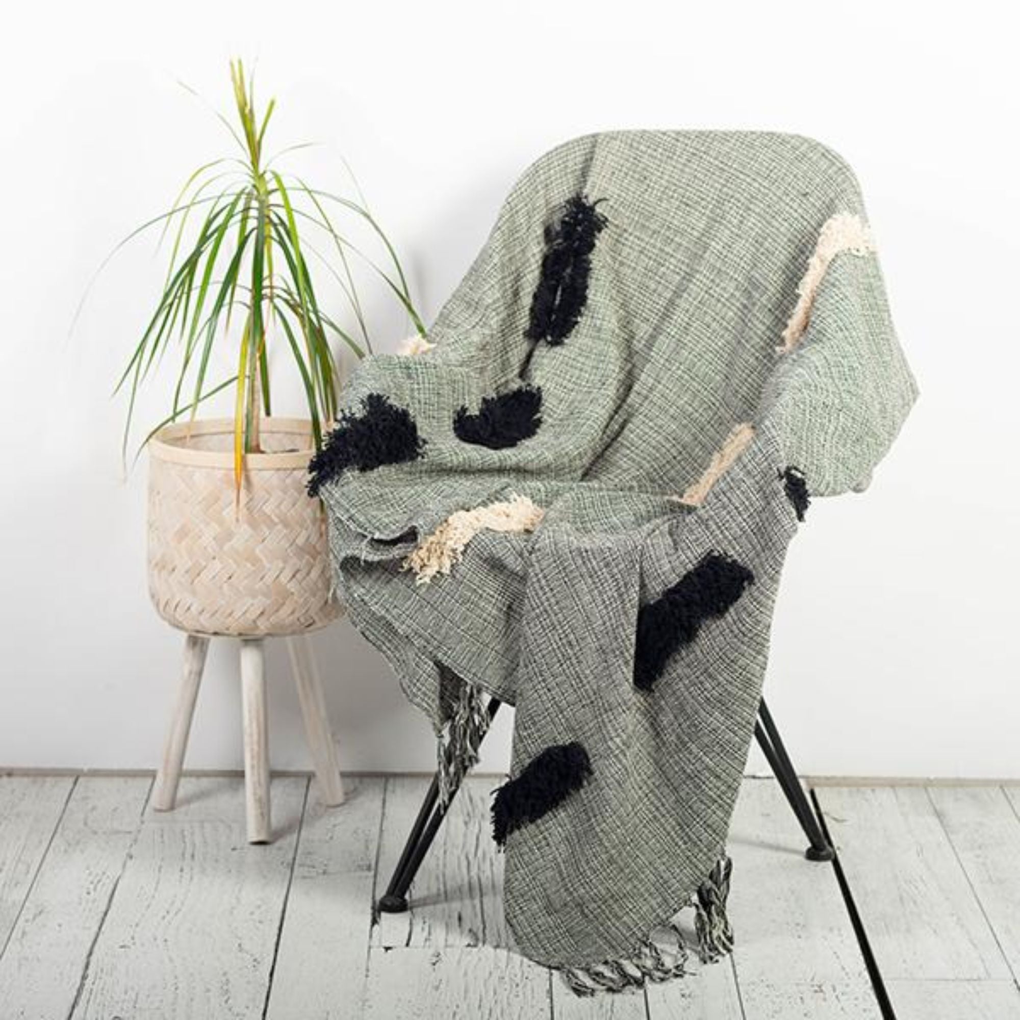 Throw With Fringe in Black | CastleUp Experience Centre Online Furniture