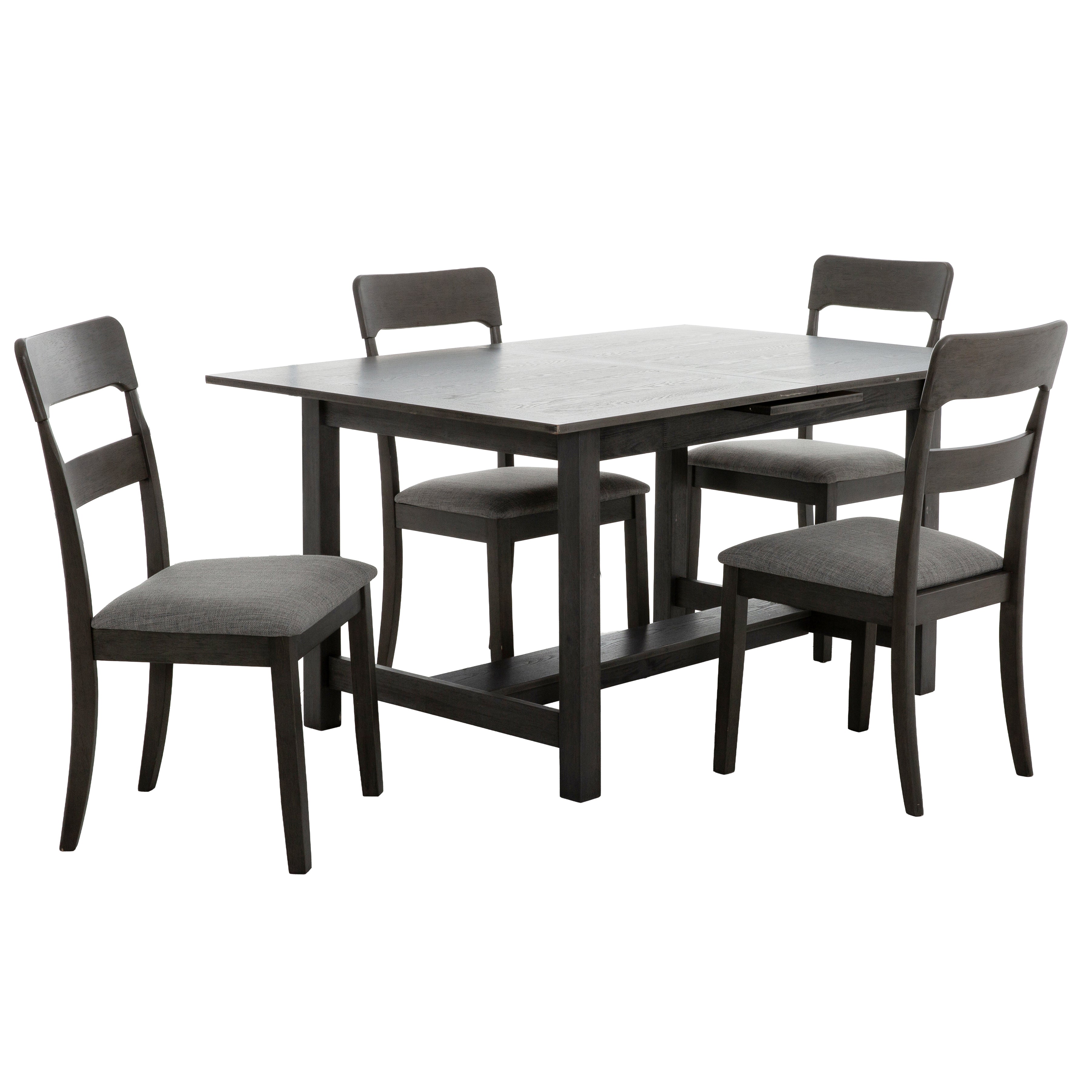 Harlow 5-Piece Extendable Dining Set in Grey