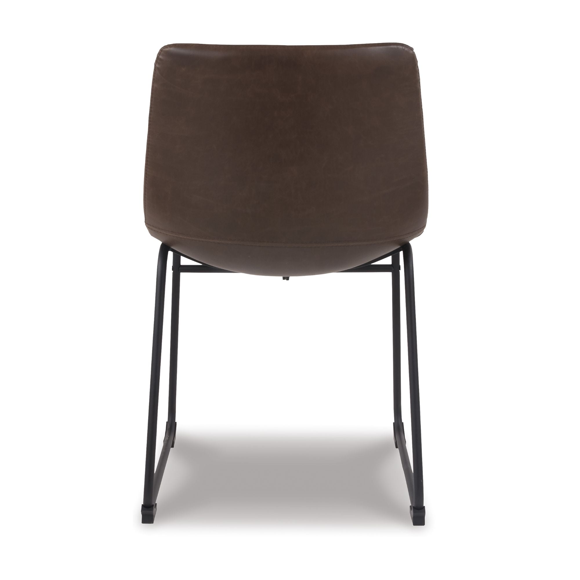 Set of two brown Centiar Signature Ashley dining chairs with upholstered seats and wooden legs for a modern dining room look.