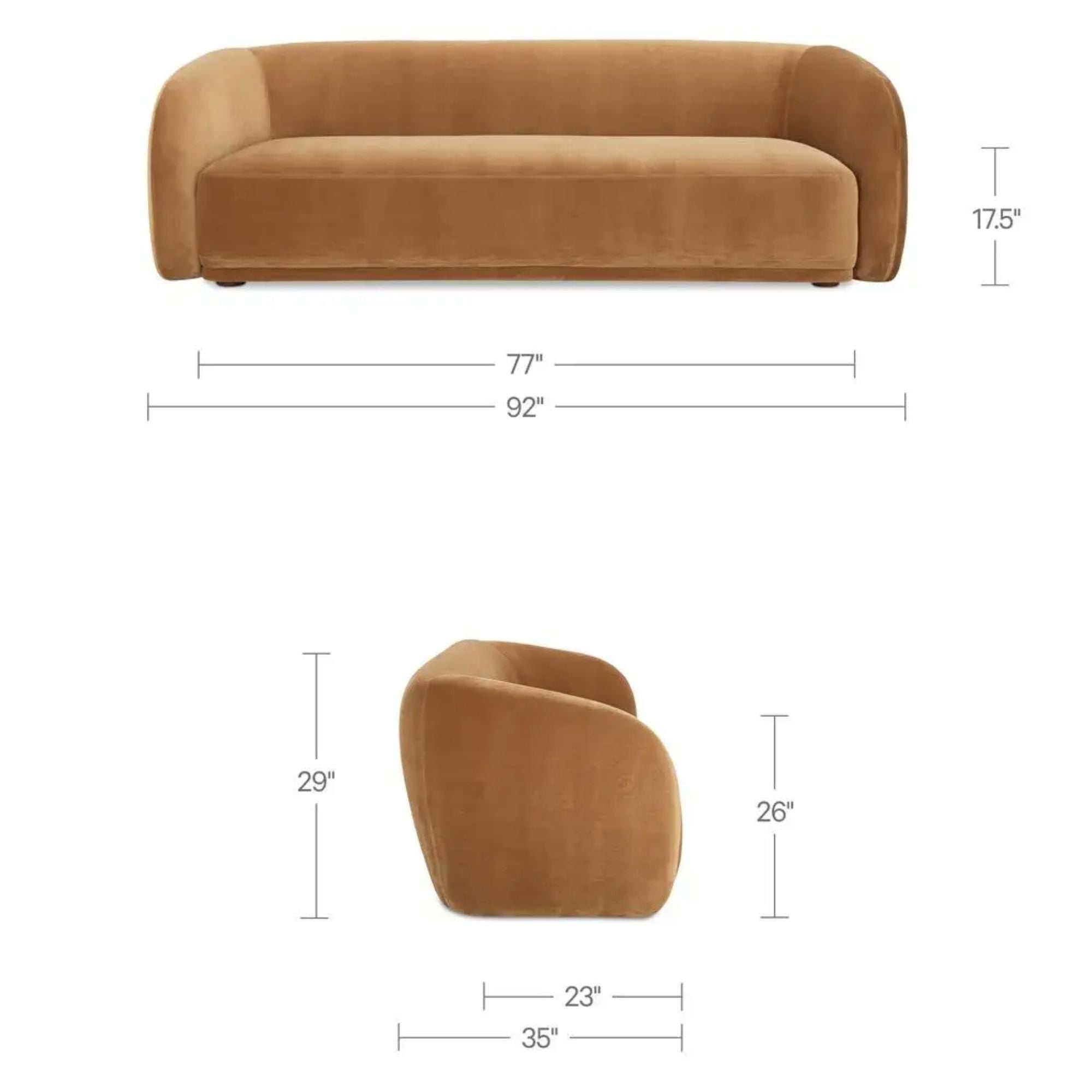 Moe's Home Faye Collection Sofa Tan Faux Mohair | CastleUp Experience Centre Online Furniture