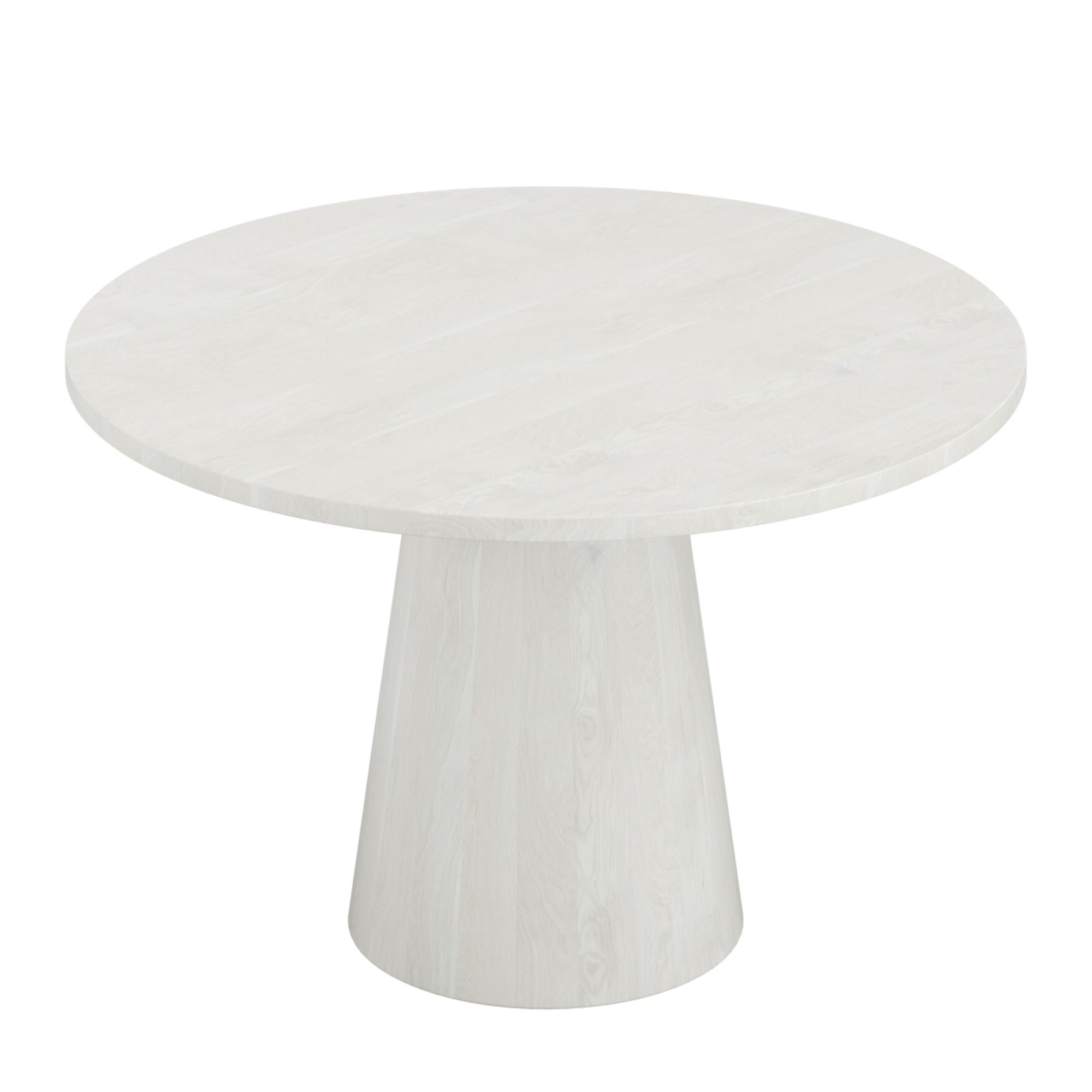 Wynter Wood Round Dining Table in White Vigo | CastleUp Experience Centre Online Furniture