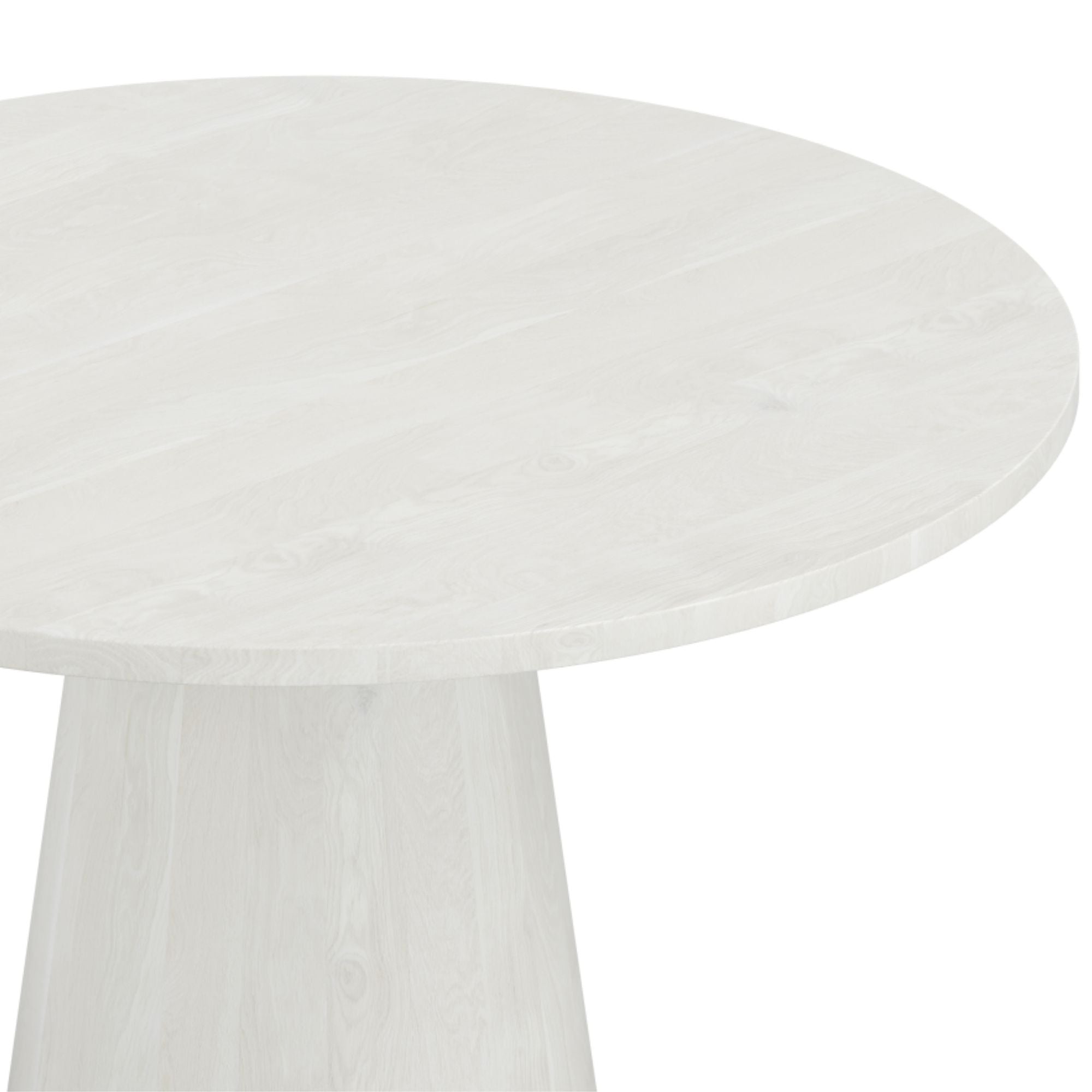 Wynter Wood Round Dining Table in White Vigo | CastleUp Experience Centre Online Furniture