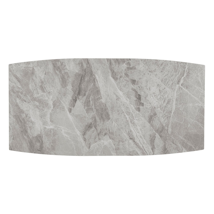 Gray Glissand Sintered Stone extendable dining table by MAZ, showcasing a sleek, modern design with a smooth tabletop.