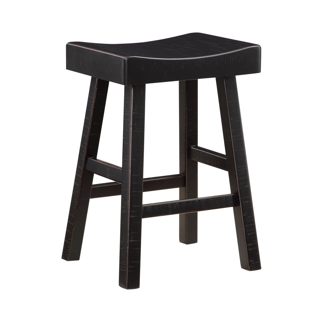 MAZ Caspian Collection black counter height dining set with matching stools, featuring a modern design and sturdy wooden construction.