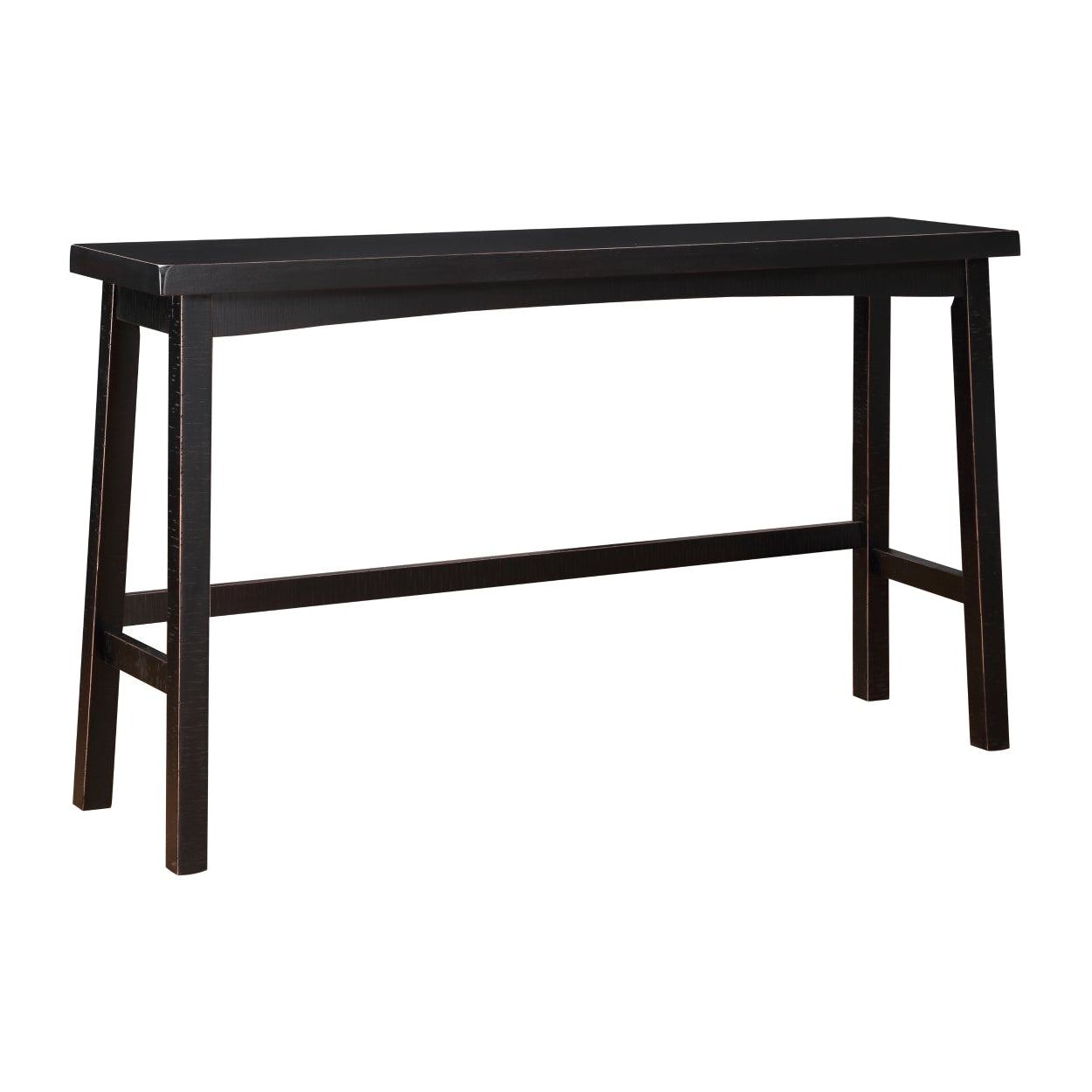Black MAZ Caspian Collection pub height dining set with table and four matching chairs, stylish and modern for casual dining.