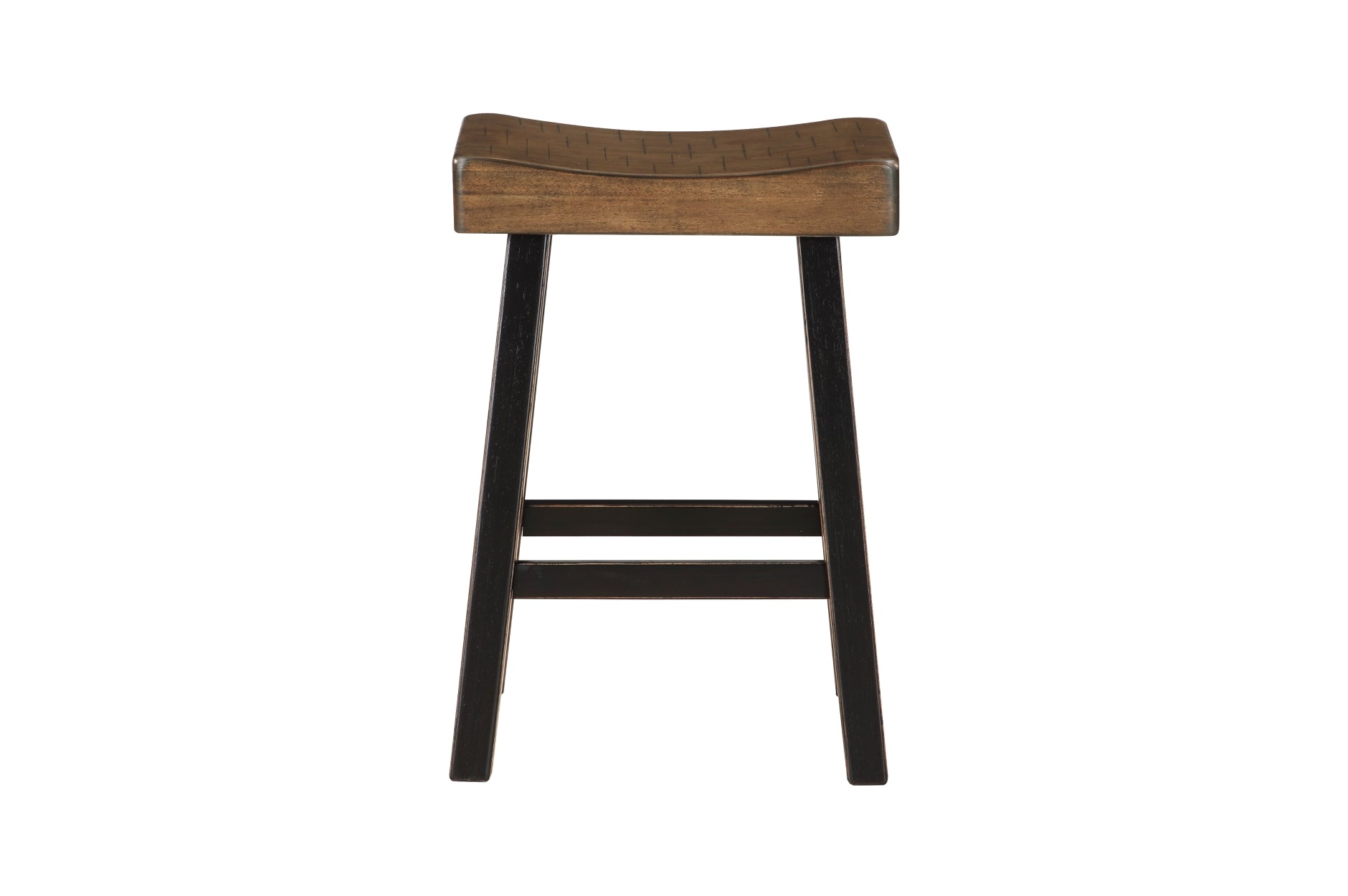 MAZ Caspian Collection black and brown counter height dining set with four chairs and table, modern design, no background.