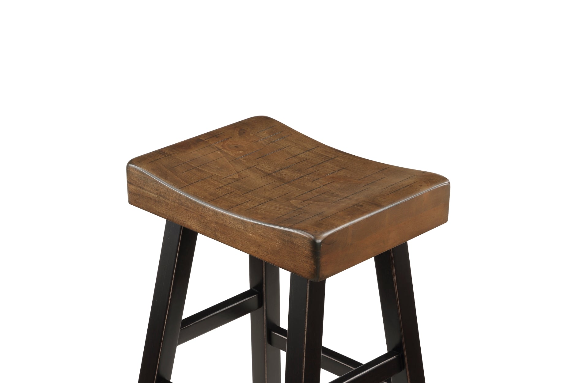 MAZ Caspian Collection black and brown counter height dining set with four chairs, showcasing modern design and sturdy wooden construction.