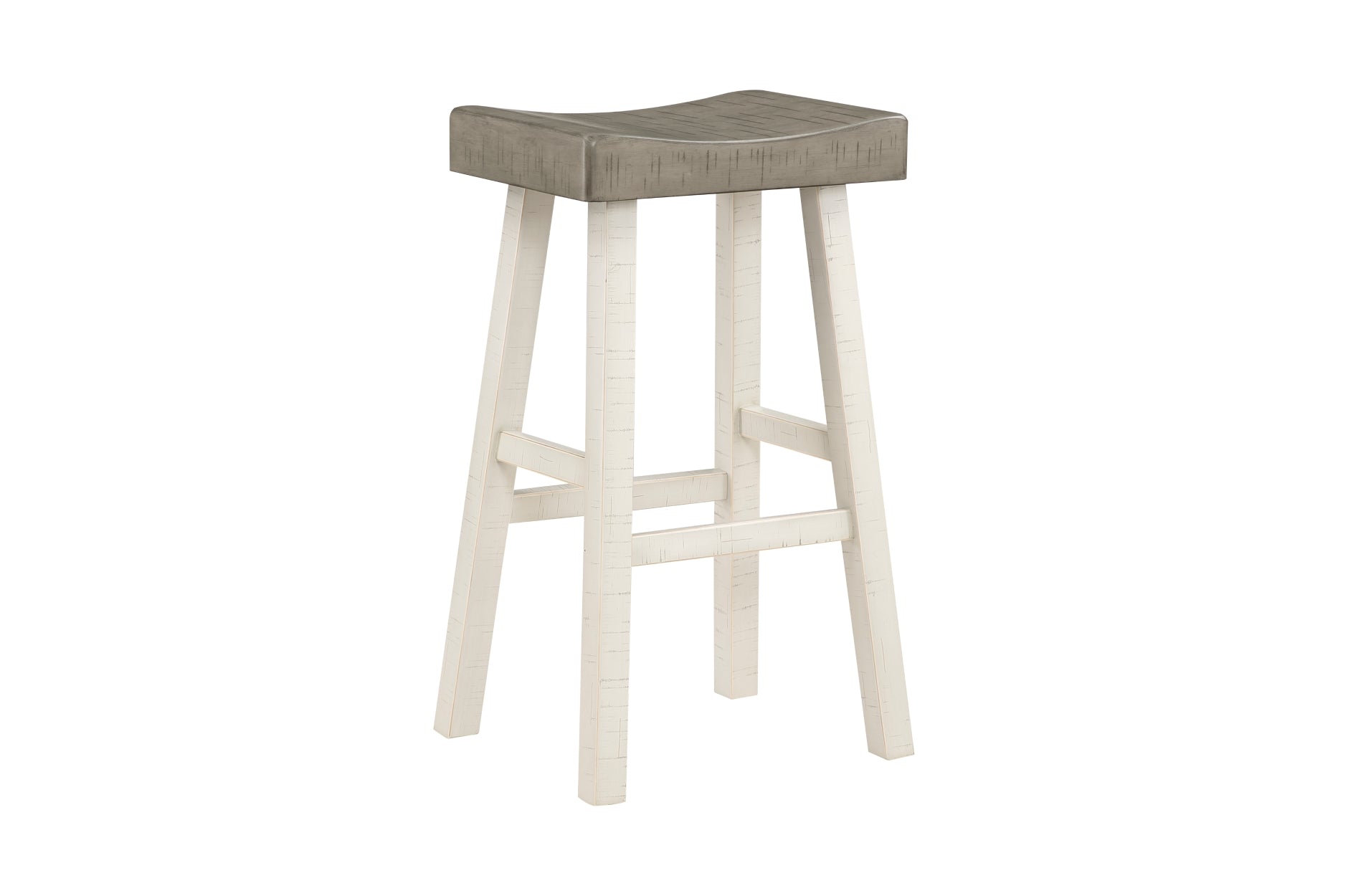 MAZ Caspian Collection pub height dining set with grey and white finish, includes table and matching chairs, modern style.