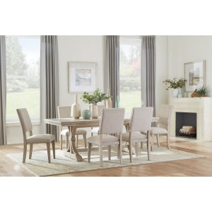 MAZ Fallon Collection dining table set with a wooden table and matching chairs for a stylish dining room setup.