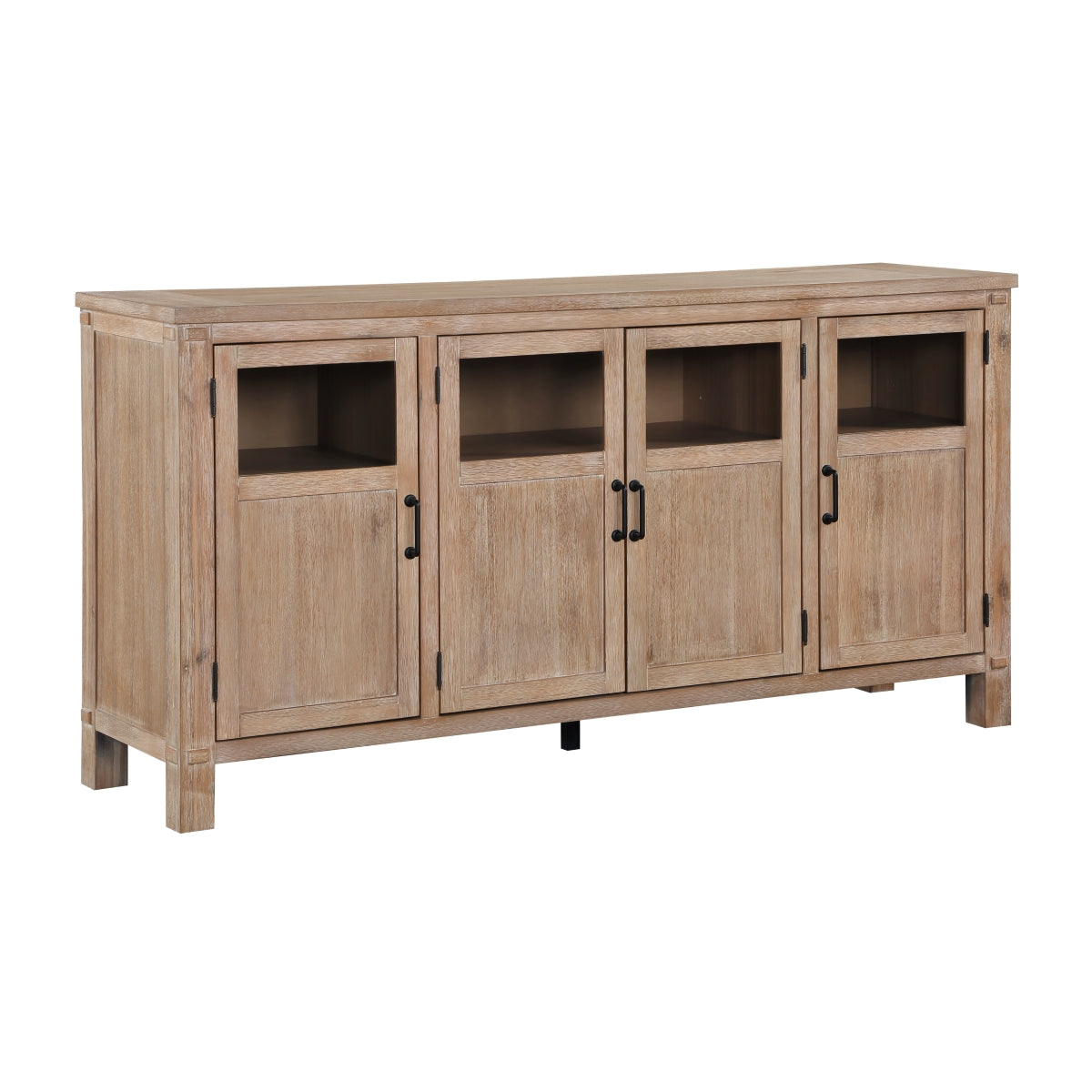 MAZ Aberdeen Collection dining room server with storage drawers and cabinet, wooden finish, modern design featuring clean lines.