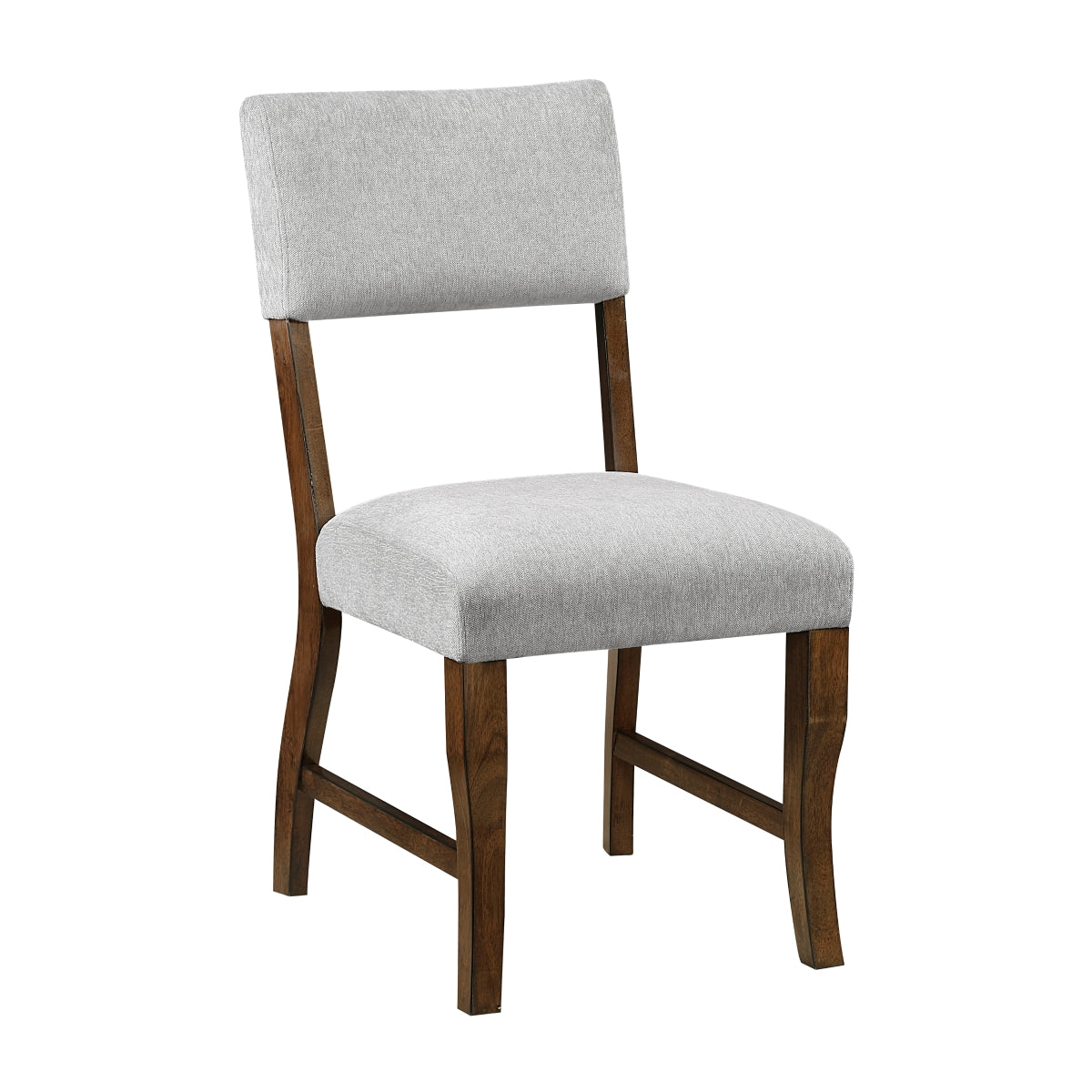 Pair of MAZ Aiden Collection gray dining chairs with sleek side profiles, showcasing modern design and comfortable seating.