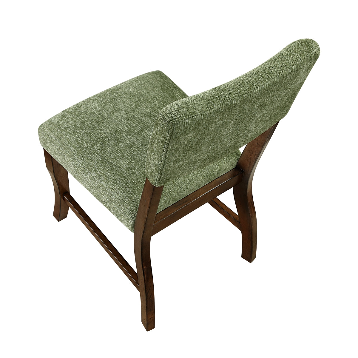 Set of two MAZ Aiden Collection olive dining chairs with cushioned backs, showcasing stylish and comfortable seating for dining areas.