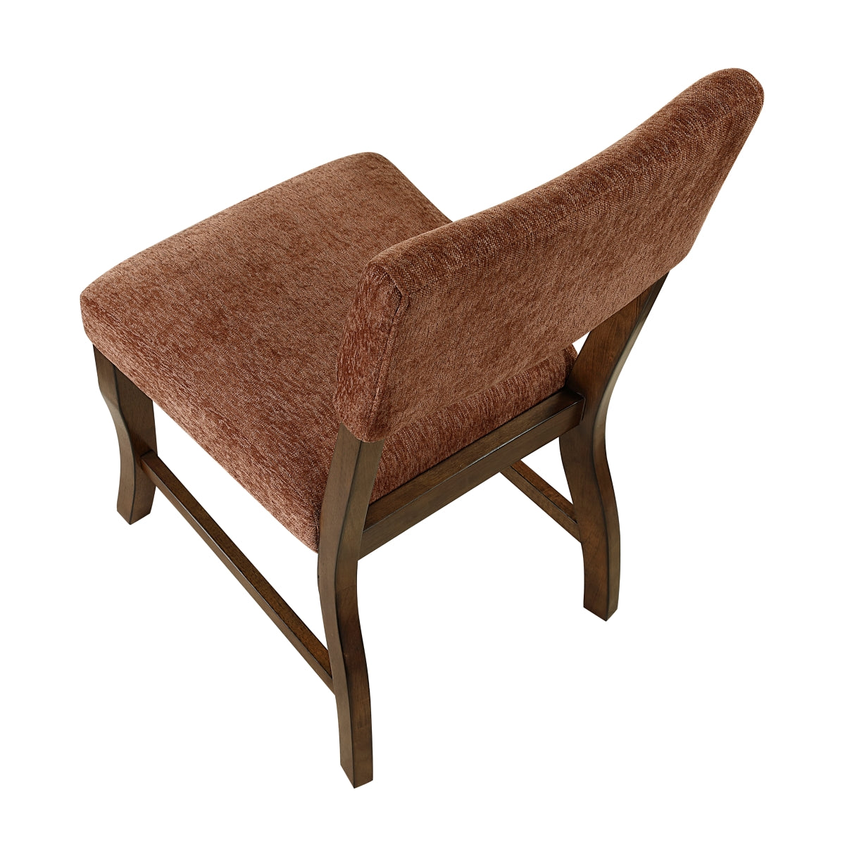 Set of two MAZ Aiden Collection dining chairs in rust with backrest, shown from the back against a plain background.