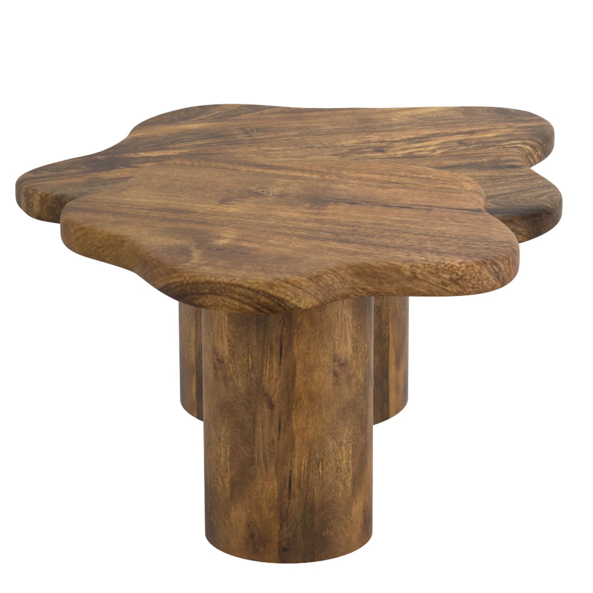 Ensemble de 2 tables basses rondes Adira en or antique et noir
