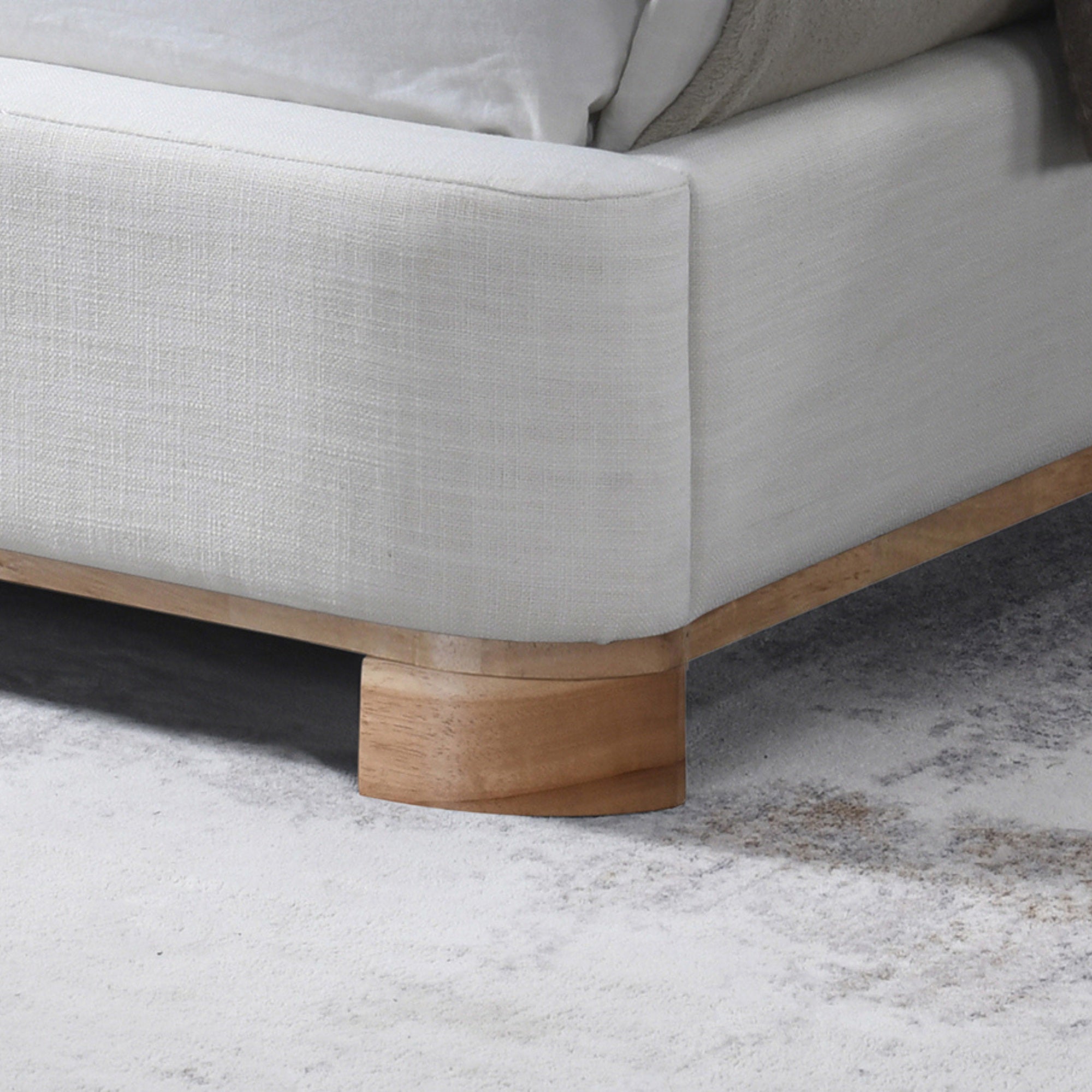 Serene Ivory Upholstered Platform Bed