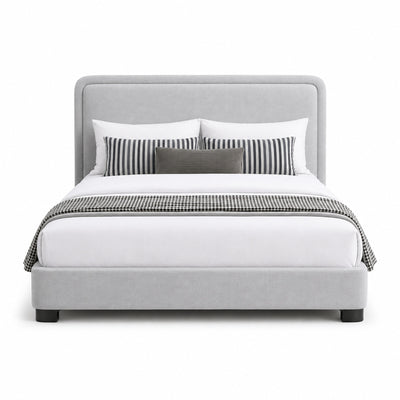 Serene Grey Upholstered Platform Bed