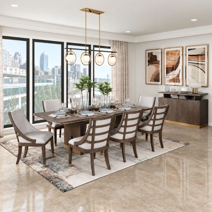 Griffin Collection Dining Set Brown & Gold